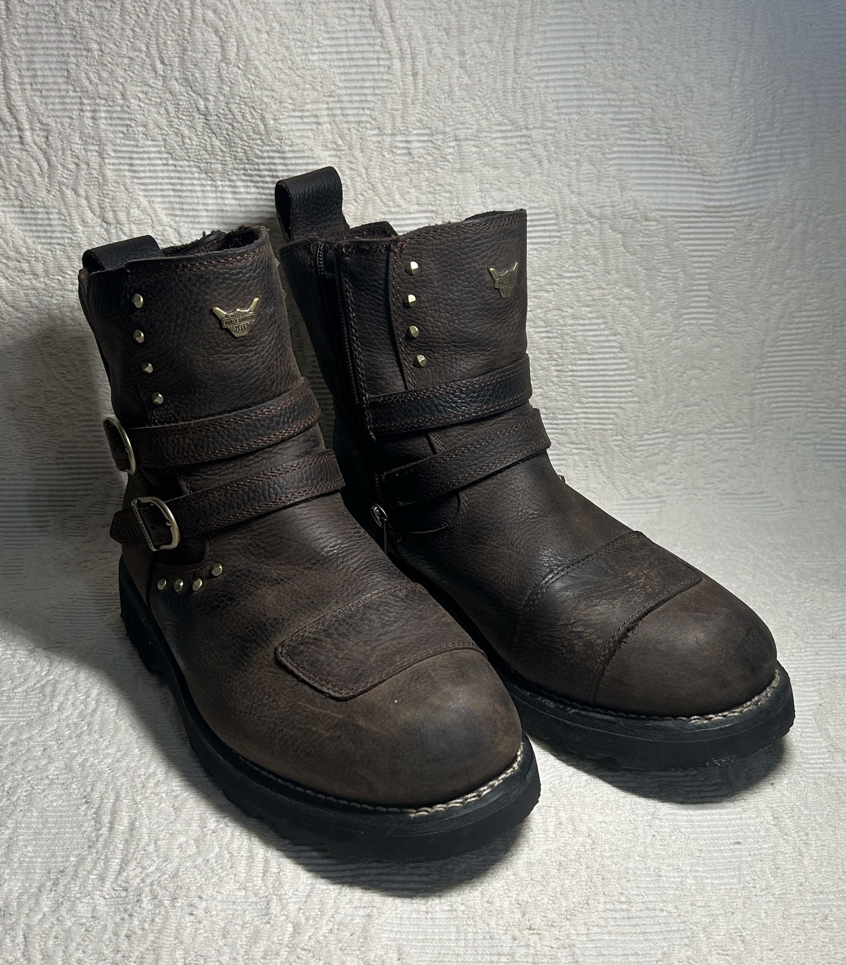 Harley-Davidson Amesbury Waterproof Motorcycle Boots Brown Leather 3