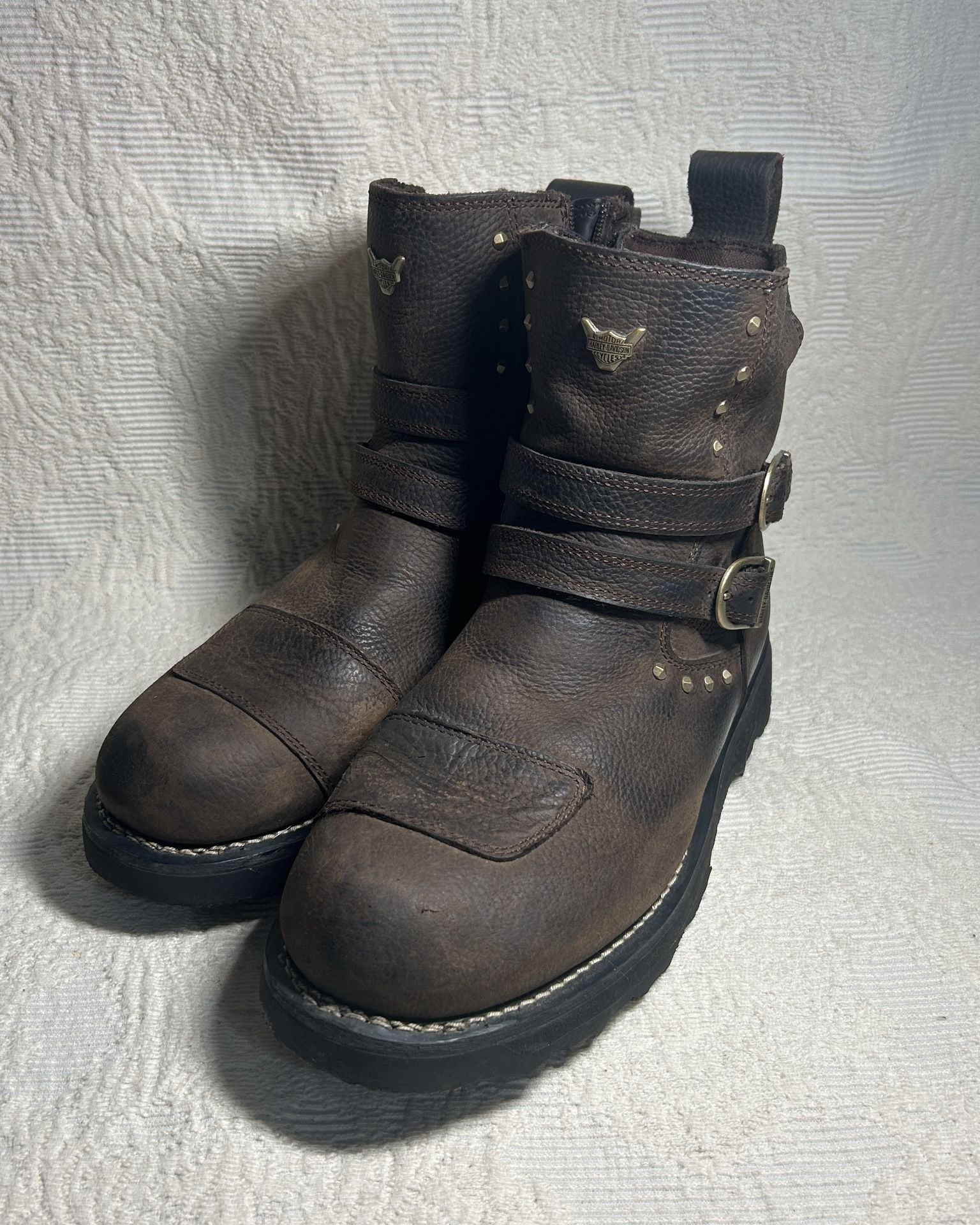 Harley-Davidson Amesbury Waterproof Motorcycle Boots Brown Leather 2