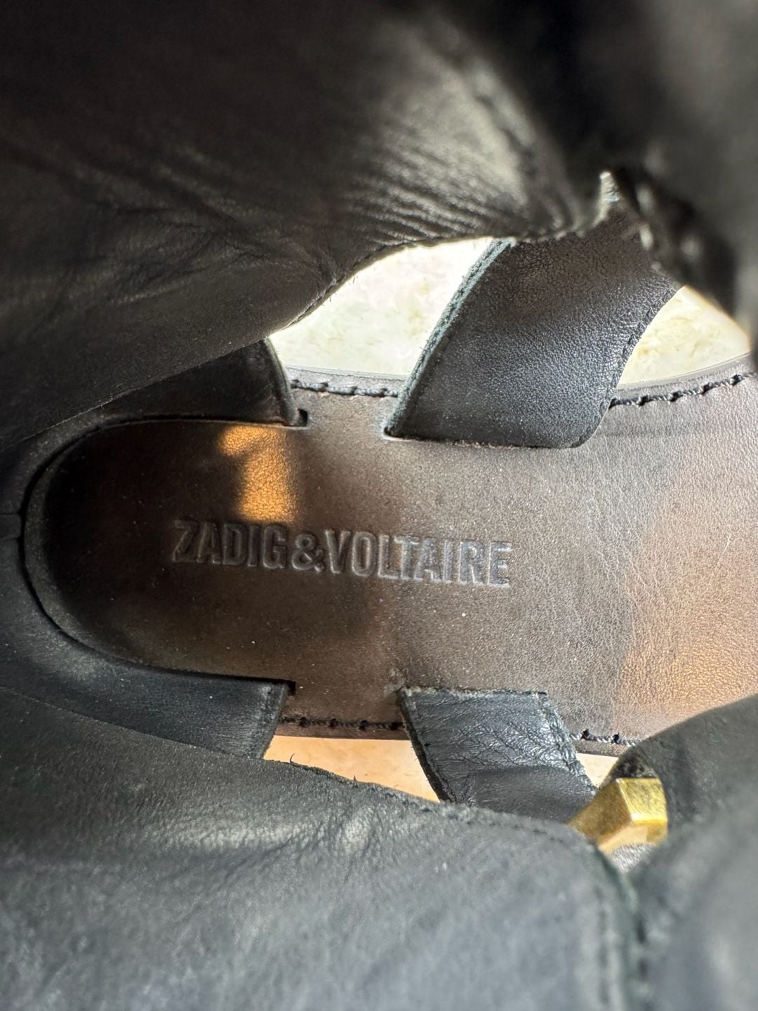 Zadig & Voltaire Studded Gladiator Sandals Black Leather Buckle EU 38 11