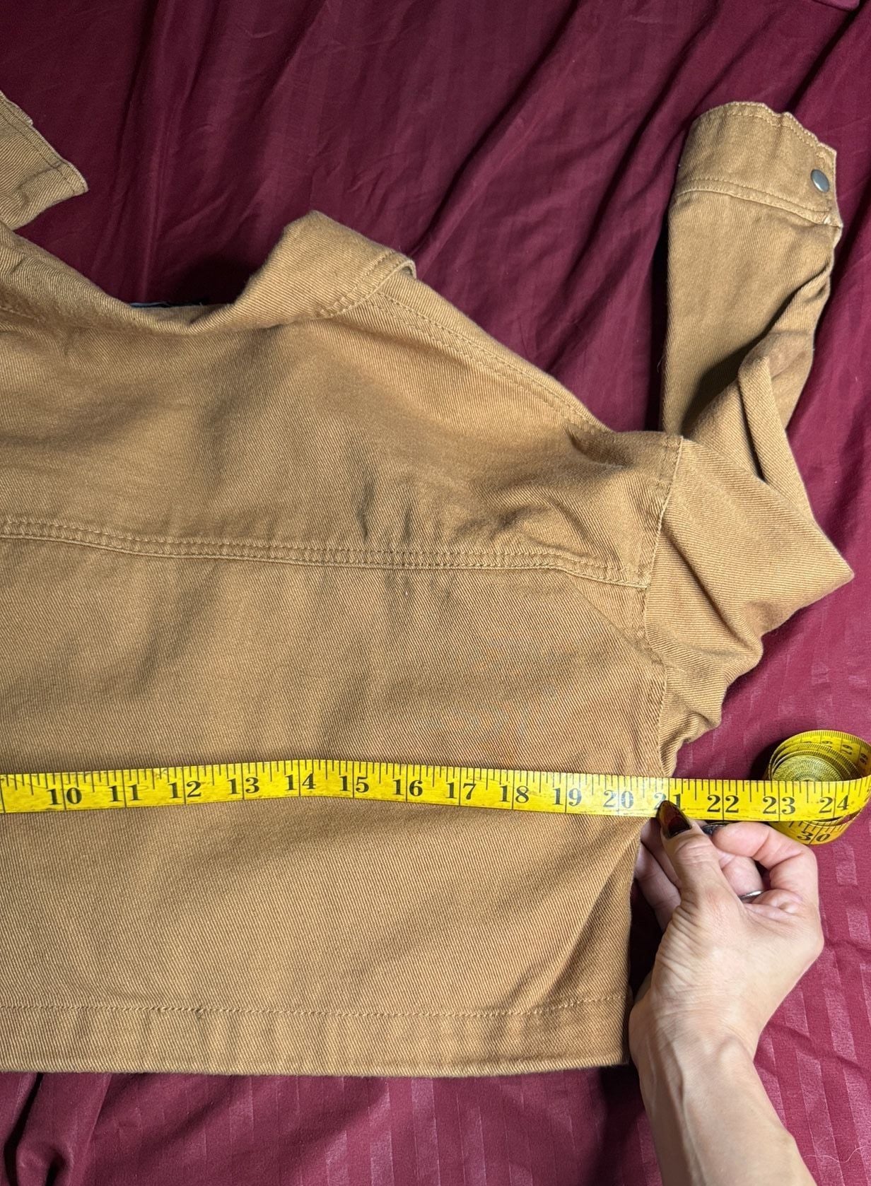 Forever 21 Brown Utility Cropped Denim Jacket Size S 5