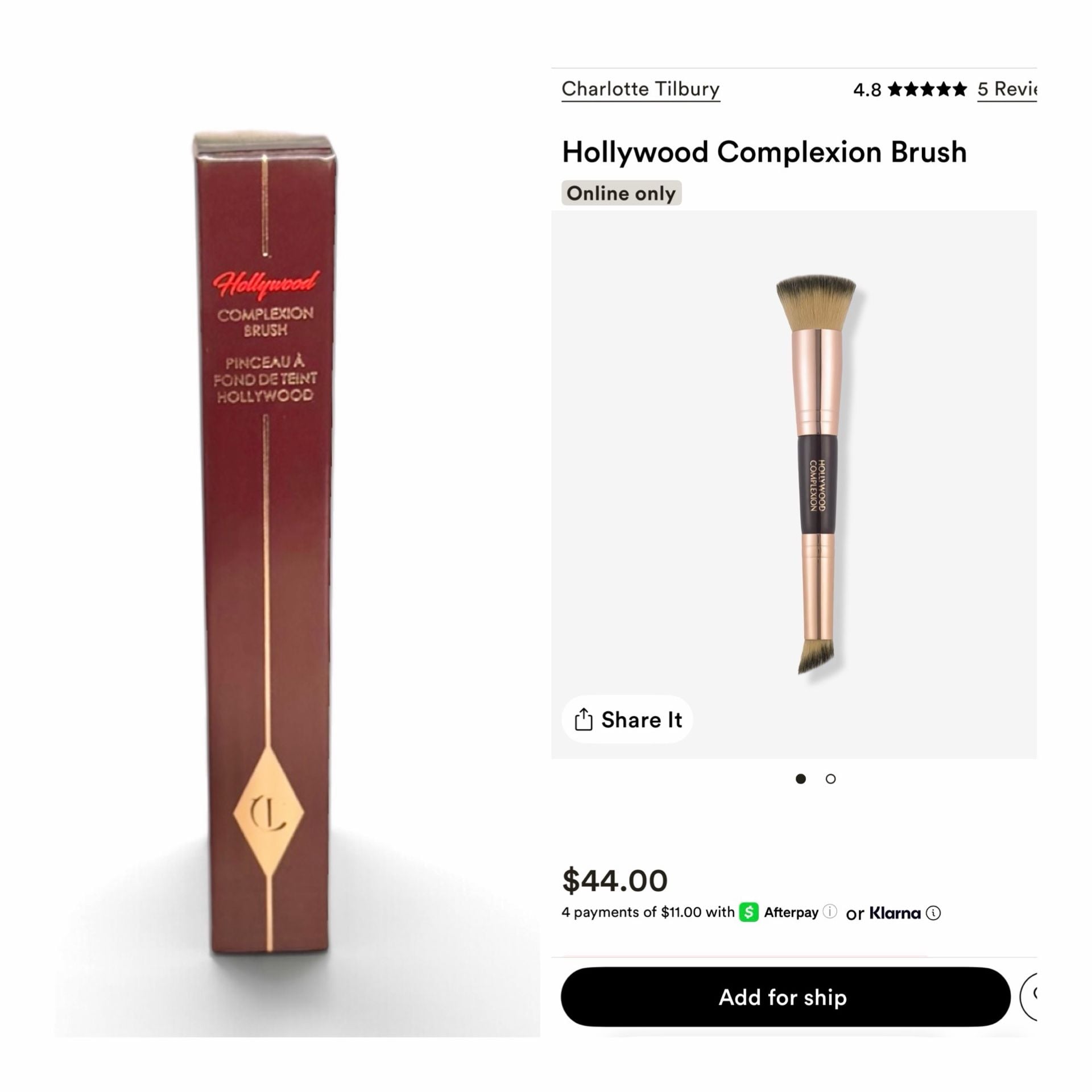 Charlotte Tilbury Hollywood Complexion Brush New In Box. MSRP $44! 1