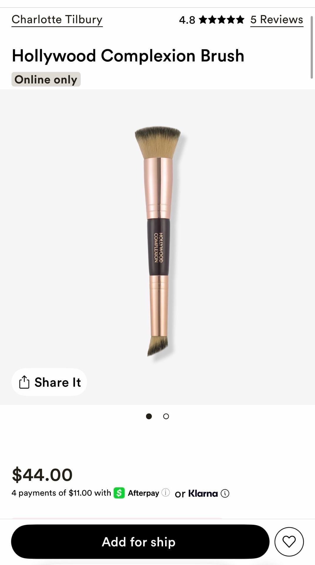 Charlotte Tilbury Hollywood Complexion Brush New In Box. MSRP $44! 3