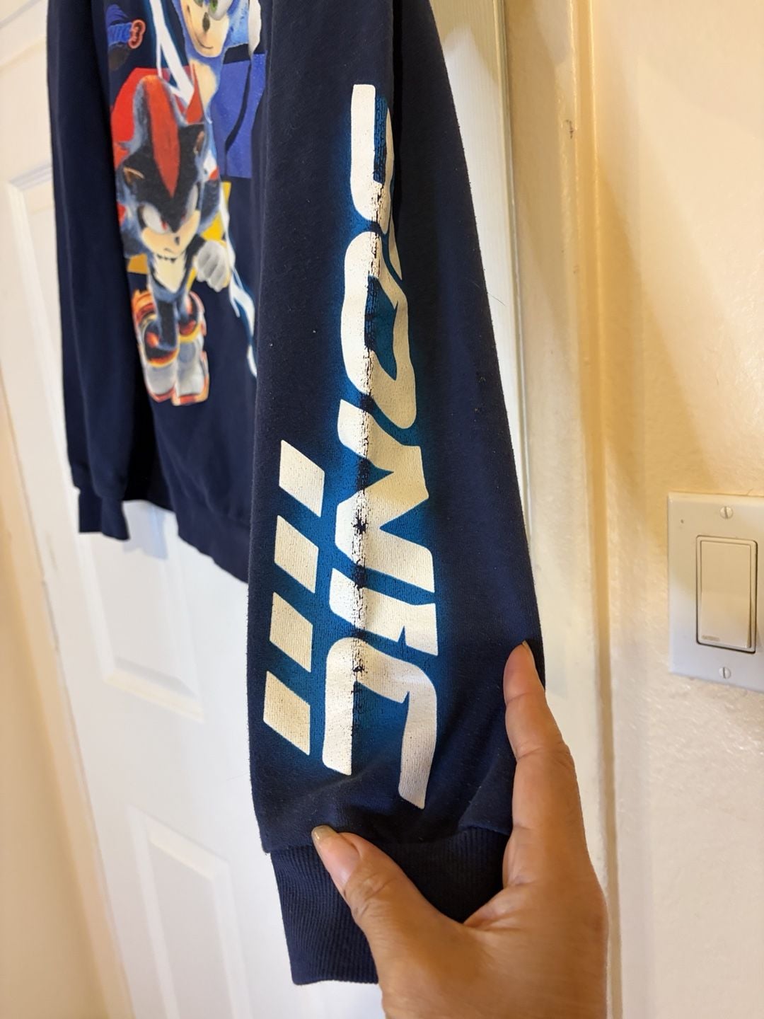 Sonic the Hedgehog 3 Graphic Hoodie Size 12 Navy Blue Youth 5