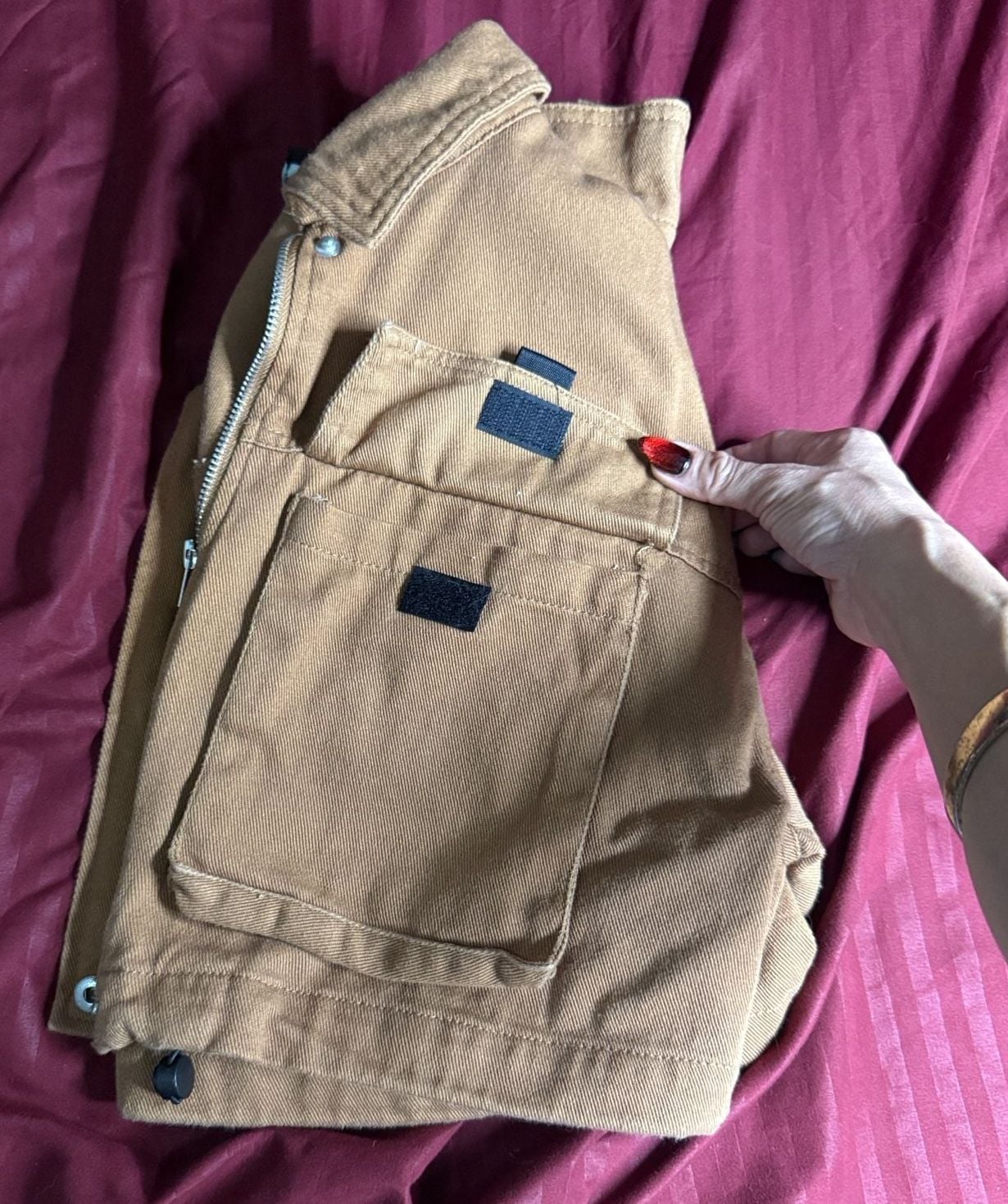 Forever 21 Brown Utility Cropped Denim Jacket Size S 6