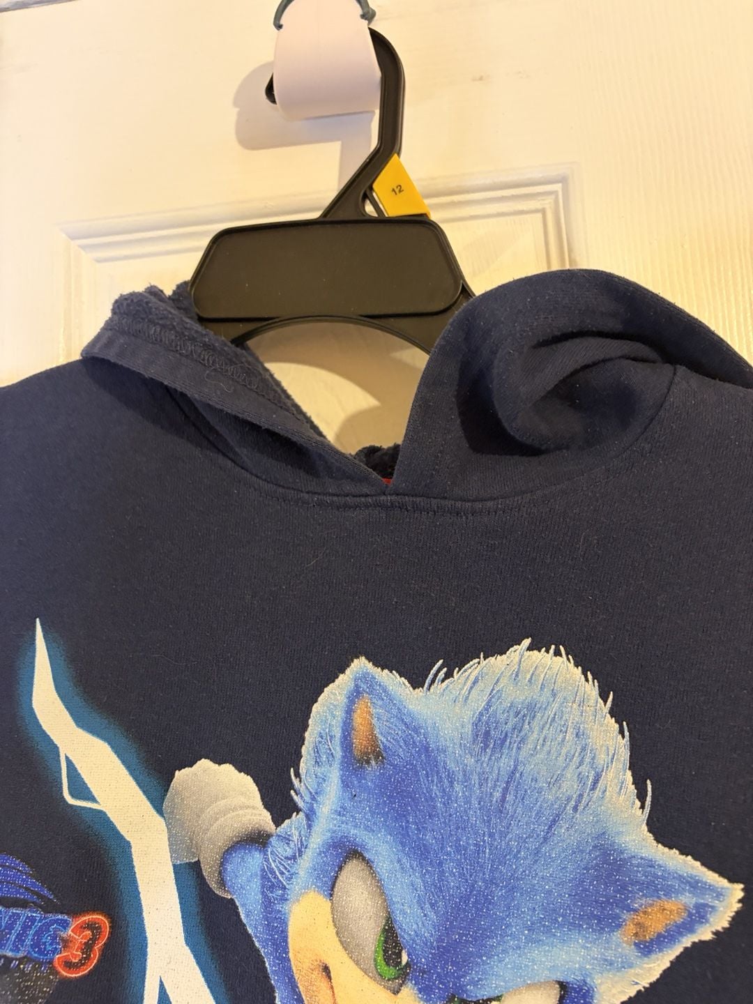 Sonic the Hedgehog 3 Graphic Hoodie Size 12 Navy Blue Youth 6