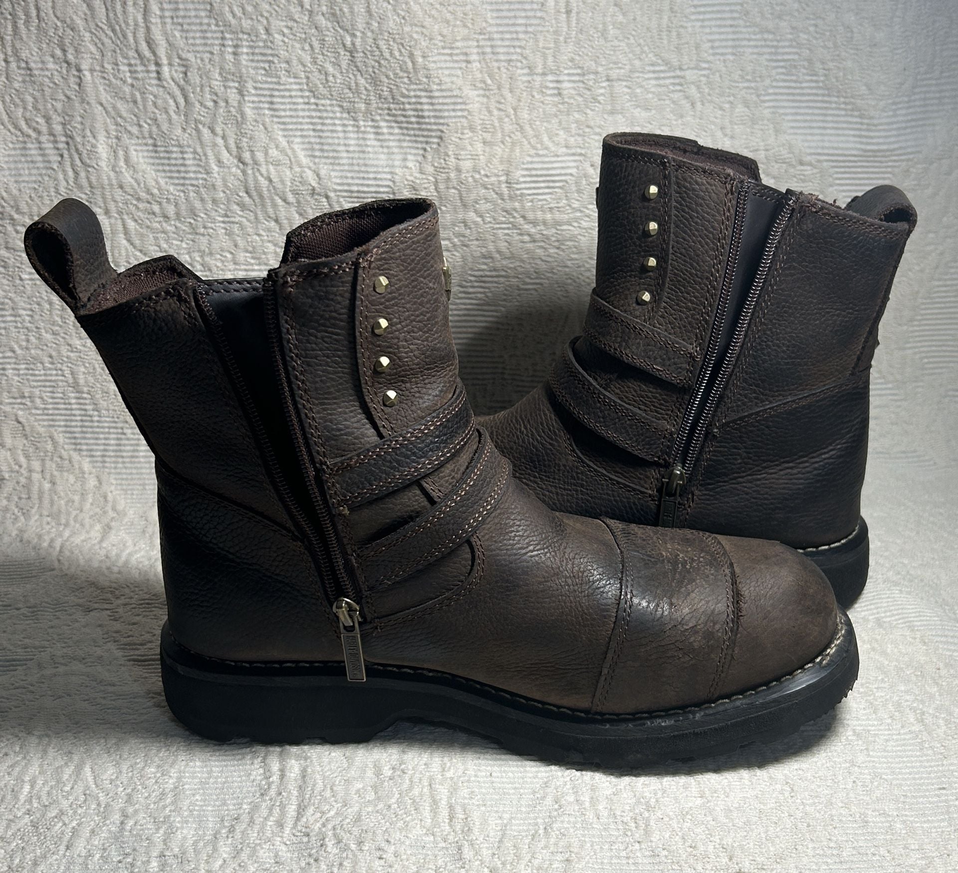 Harley-Davidson Amesbury Waterproof Motorcycle Boots Brown Leather 8