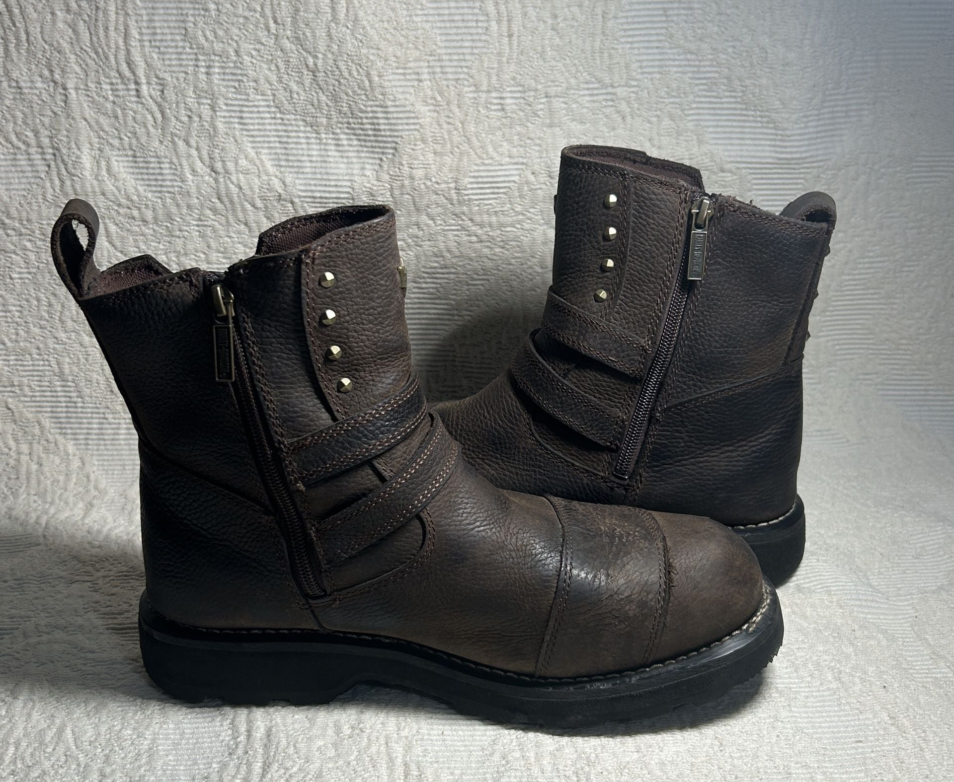 Harley-Davidson Amesbury Waterproof Motorcycle Boots Brown Leather 9