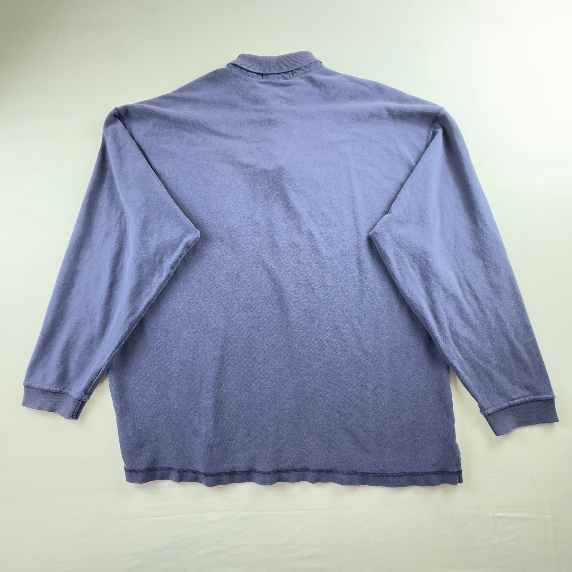 Banana Republic Long Sleeve Polo Size L Blue Cotton Shirt 7