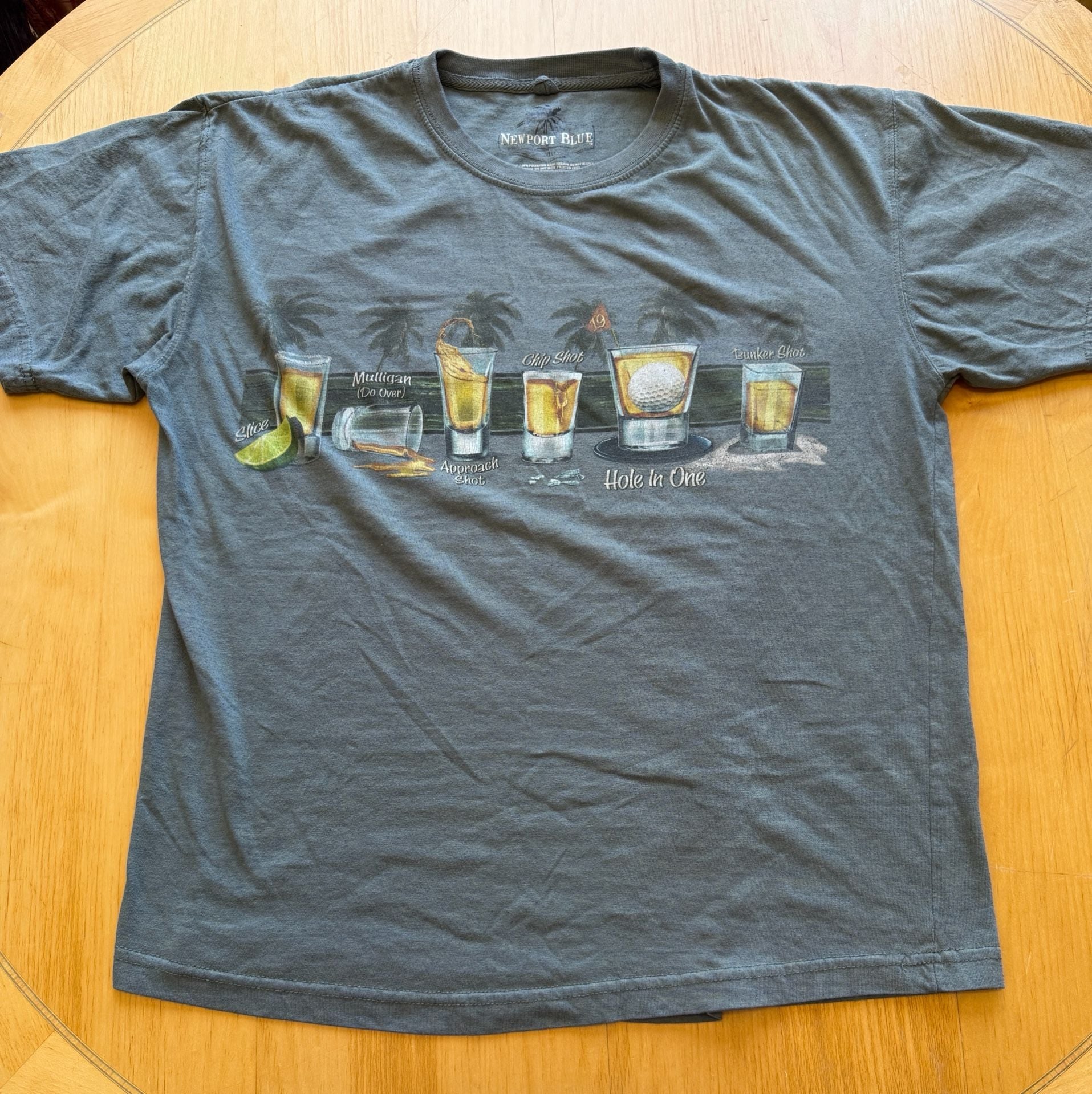 Newport Blue Golf T Shirt Size Medium Funny Drinks 19th Hole 2