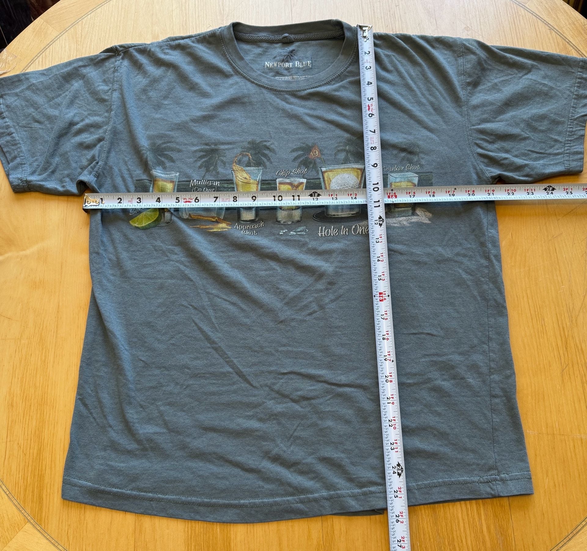 Newport Blue Golf T Shirt Size Medium Funny Drinks 19th Hole 8