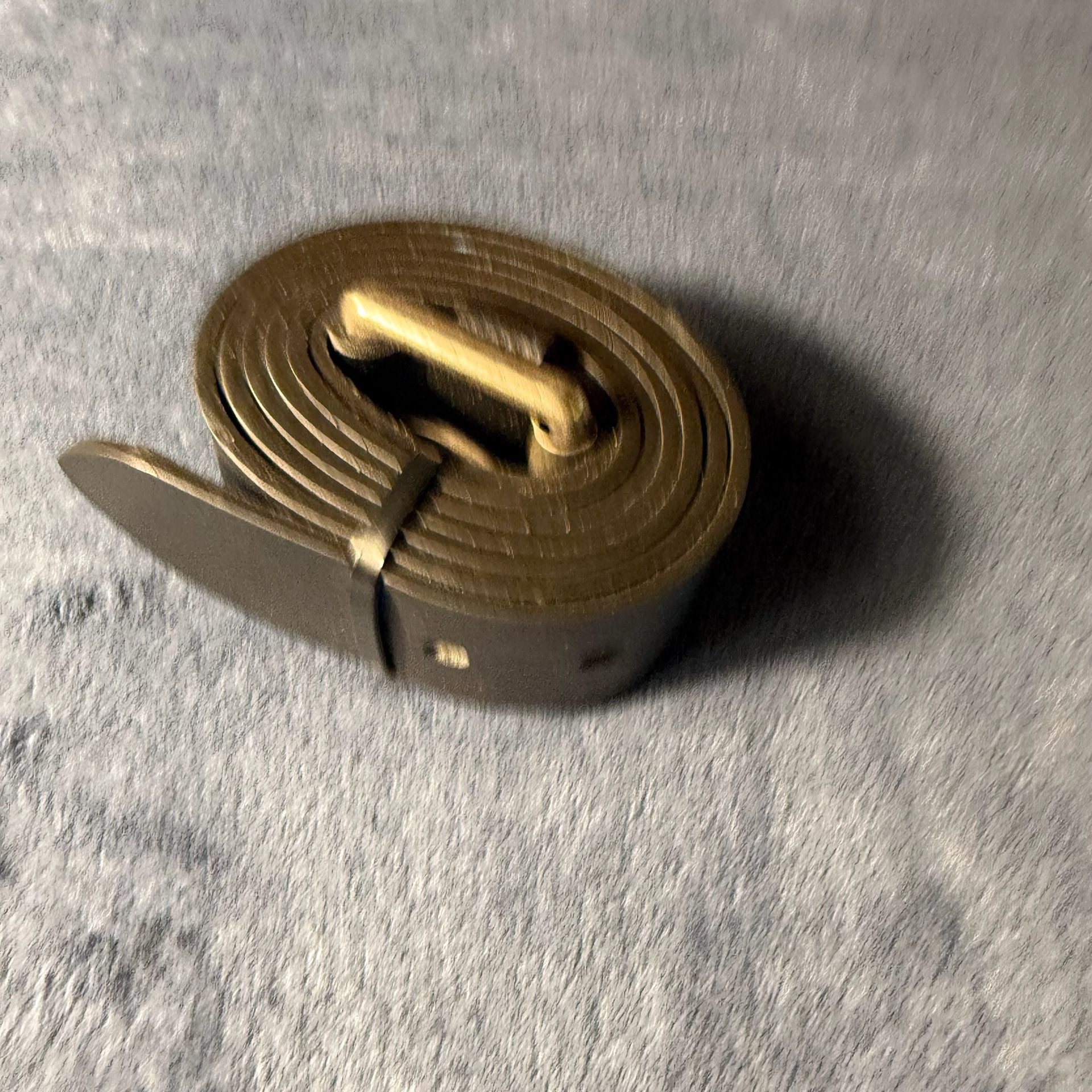 Unbranded Black Leather Belt Brass Tone Hardware 1
