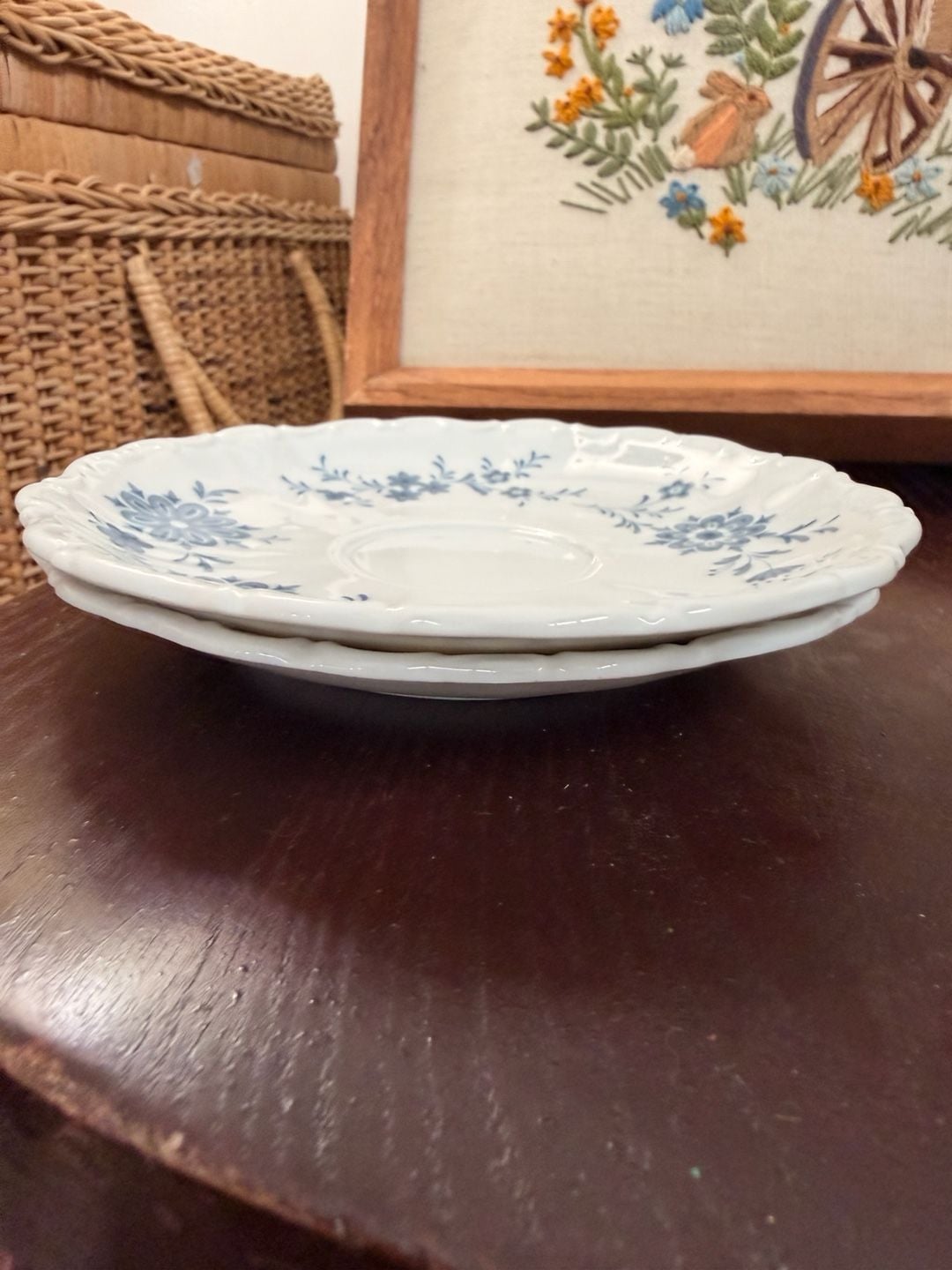 Seltmann Weiden Christina Pattern Bavarian Blue Floral Saucer Plate Scalloped  7