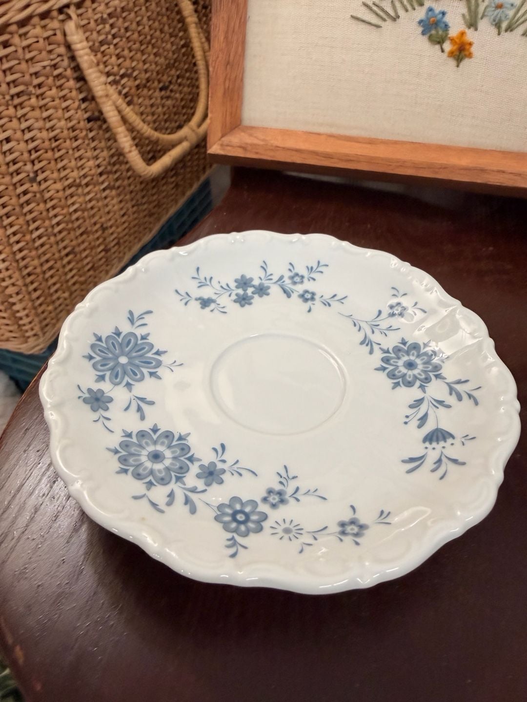 Seltmann Weiden Christina Pattern Bavarian Blue Floral Saucer Plate Scalloped  8