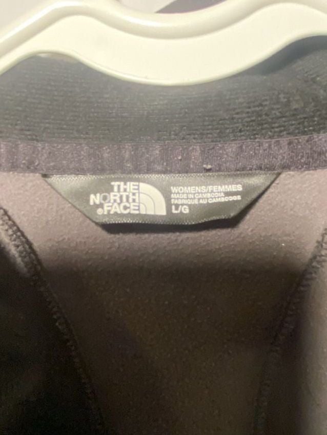 The North Face Full Zip Womens Jacket Size L Black Fleece Lined 4