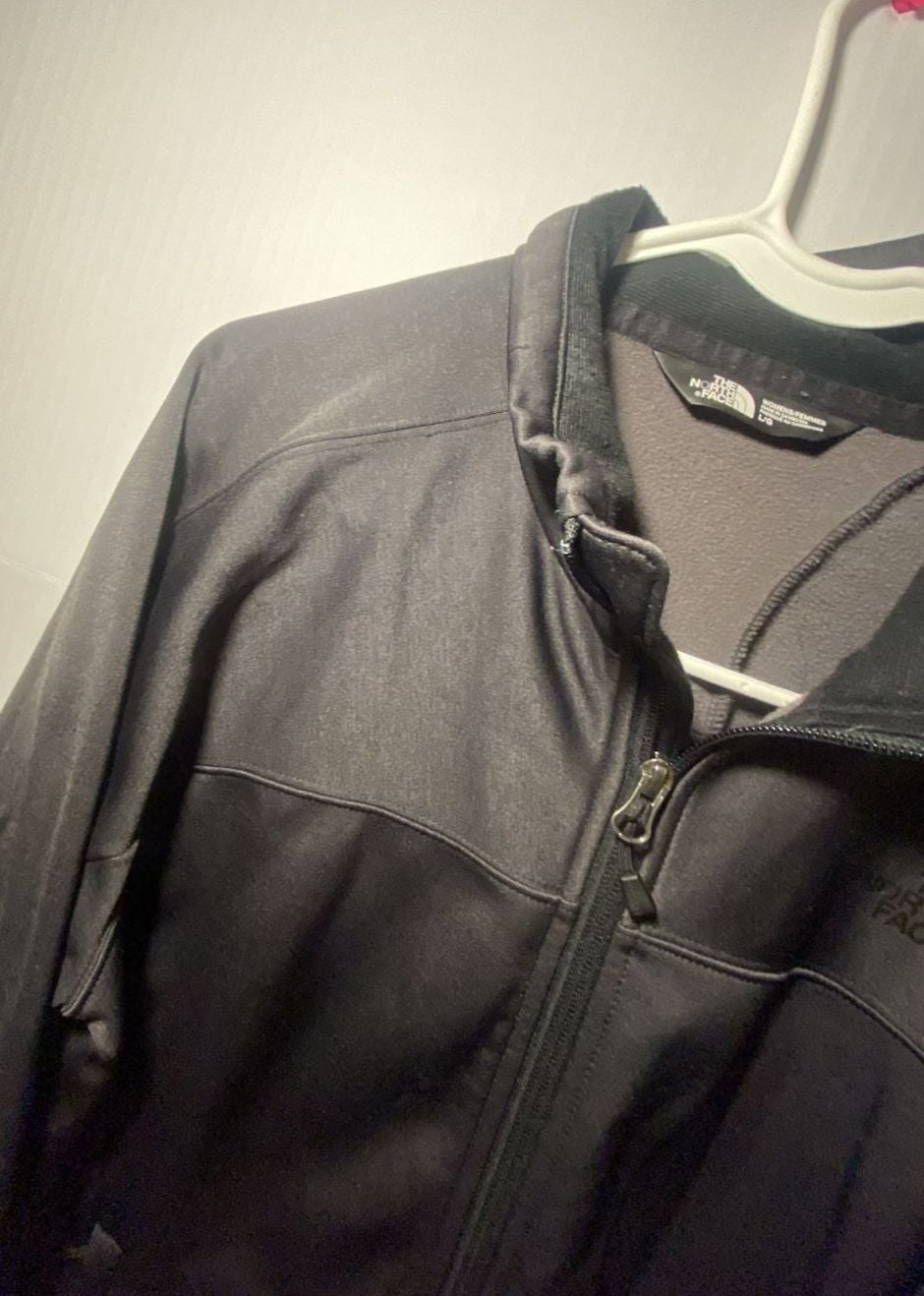 The North Face Full Zip Womens Jacket Size L Black Fleece Lined 6