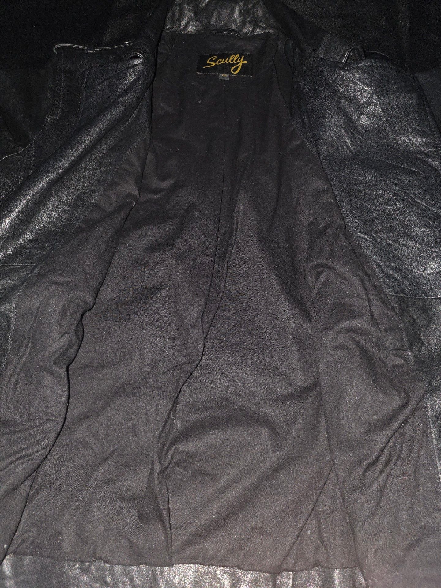 Scully Black Leather Motorcycle Jacket Size XL 3