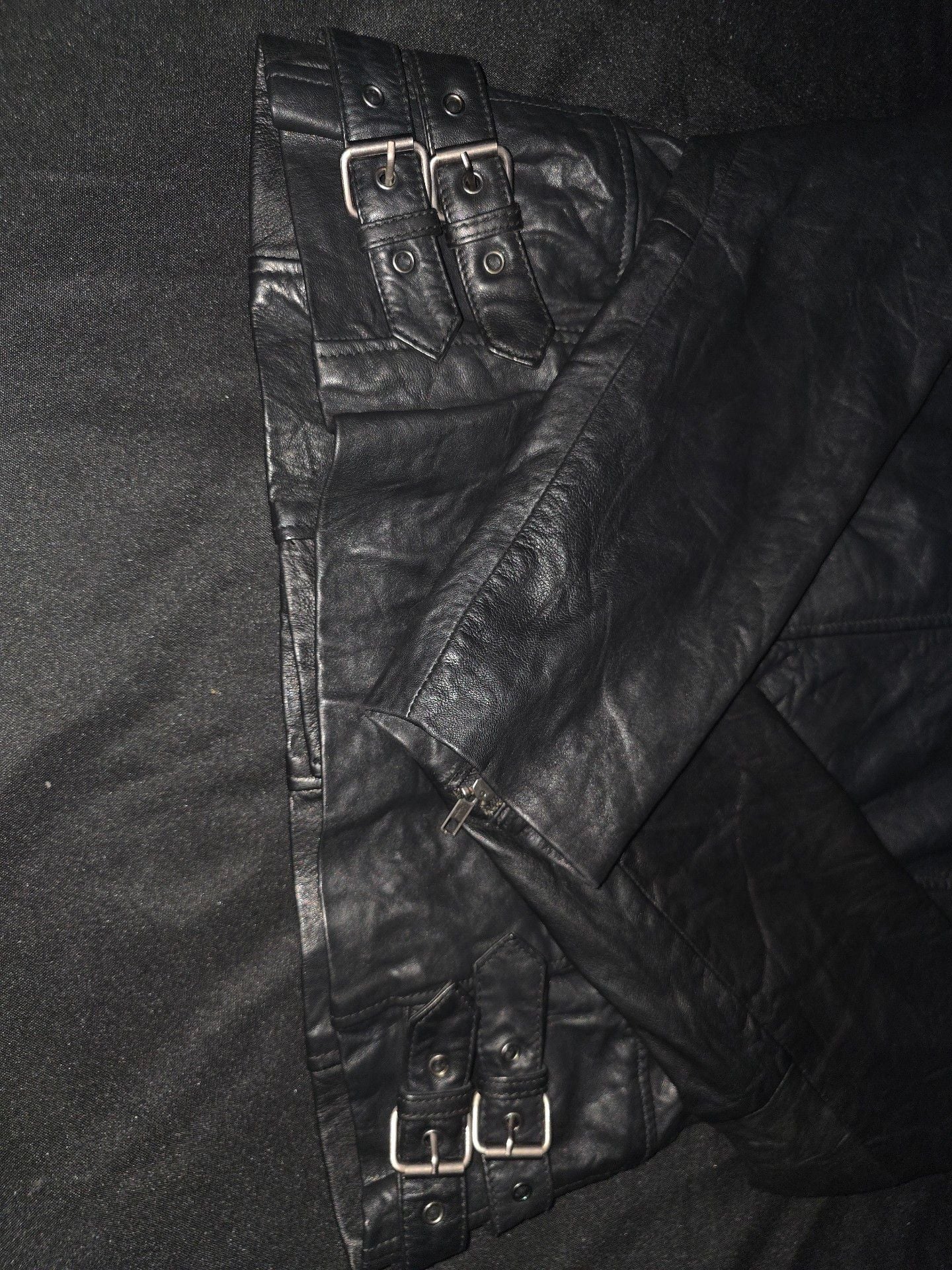 Scully Black Leather Motorcycle Jacket Size XL 4
