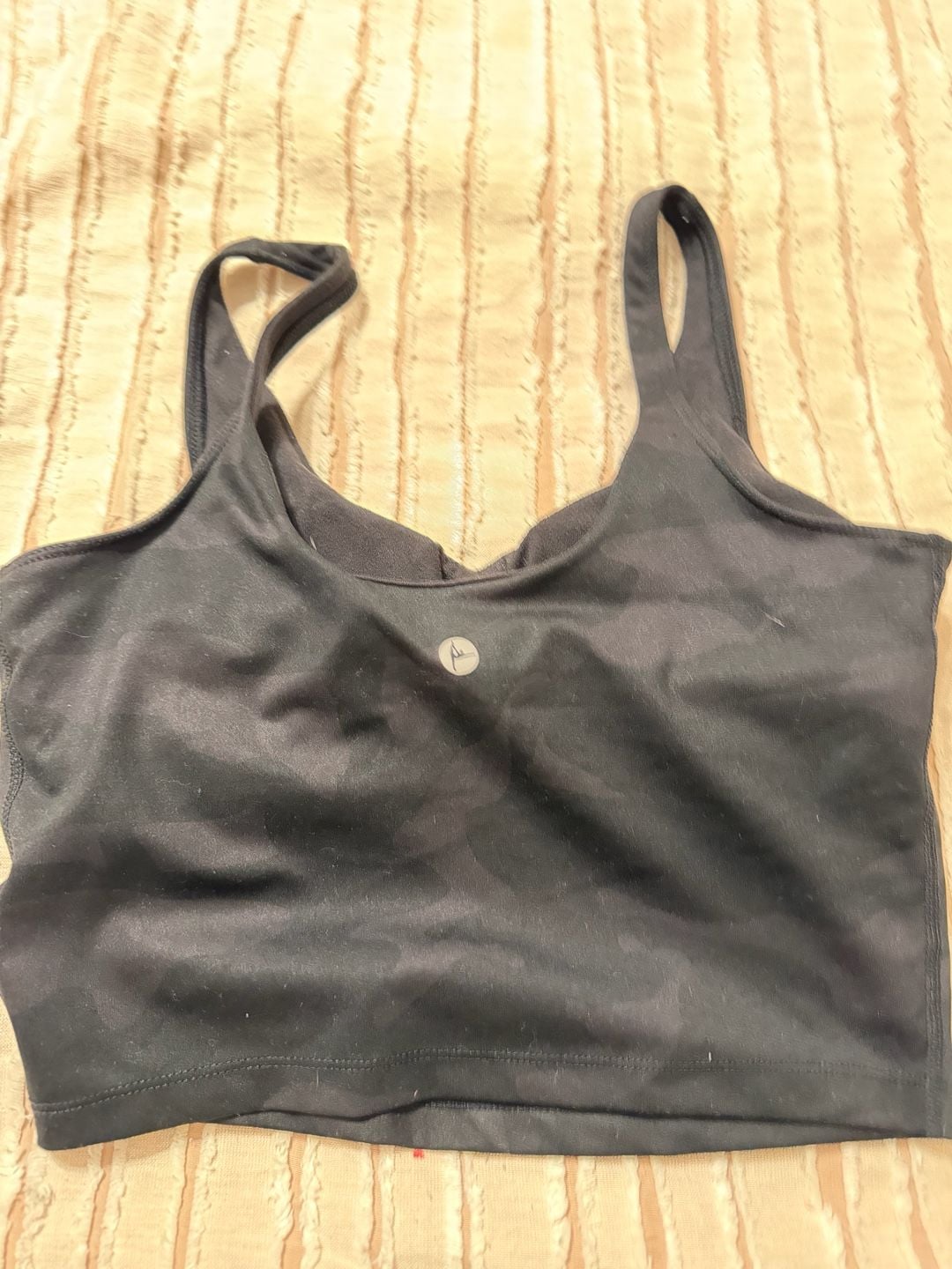 90 Degree by Reflex Sports Bra Size S Black Camo Longline Padded 2