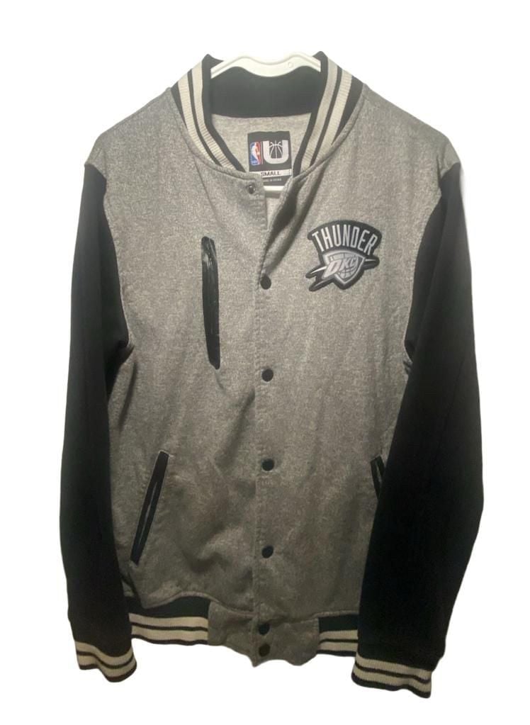 Pro Standard NBA Oklahoma City Thunder Varsity Jacket Size Small Gray Black 3