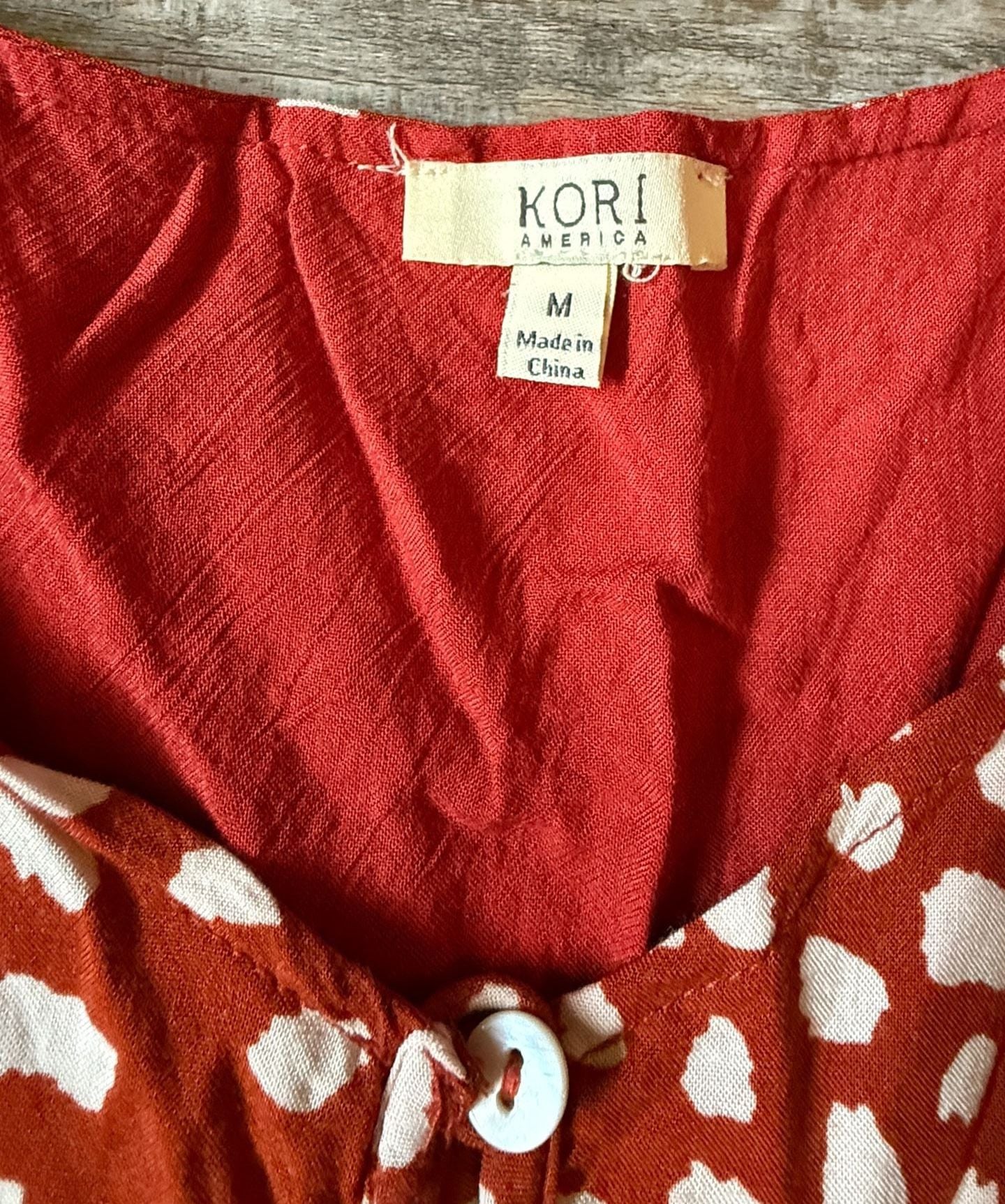 Kori America Romper Red White Polka Dot Tassel Size M 3