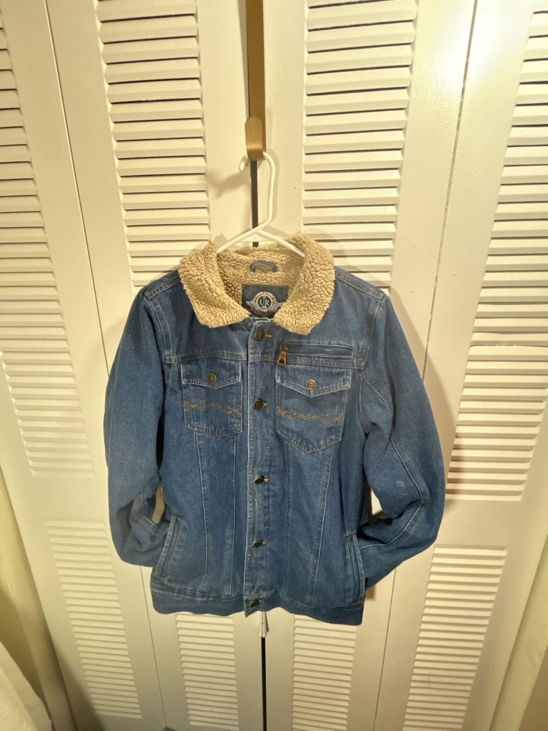 Urban Republic Sherpa Denim Jacket Size XL (18/20) Y2K Vintage Look 2