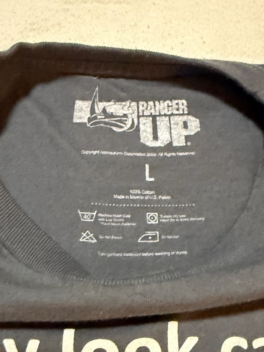 Ranger Up Graphic T-Shirt Size L Gray I May Look Calm 4