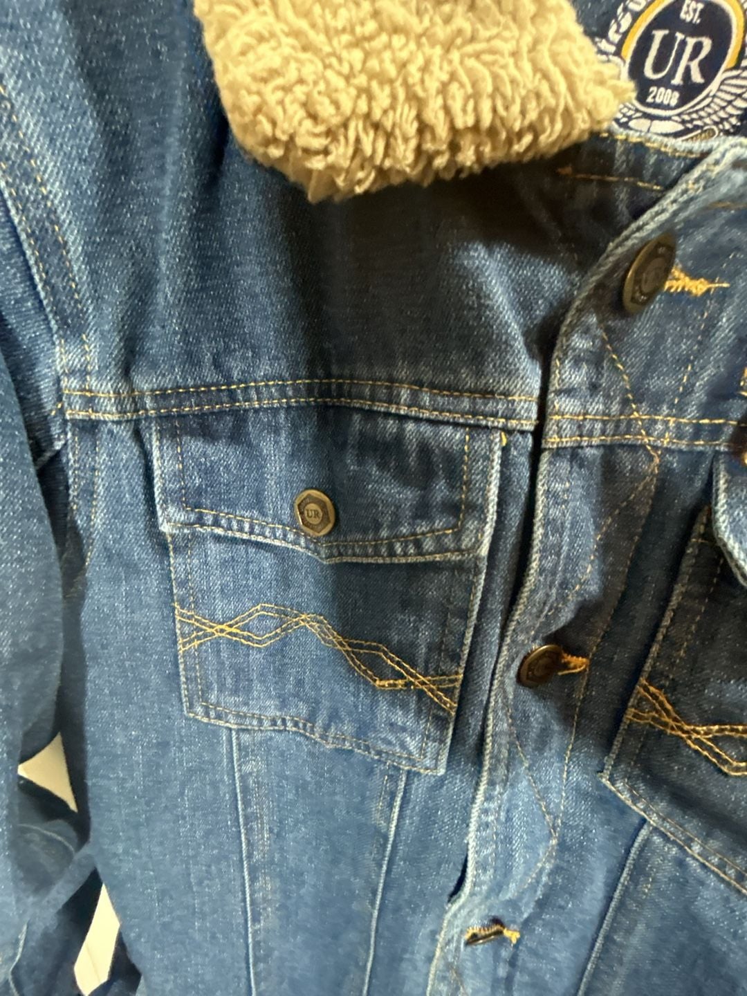 Urban Republic Sherpa Denim Jacket Size XL (18/20) Y2K Vintage Look 6