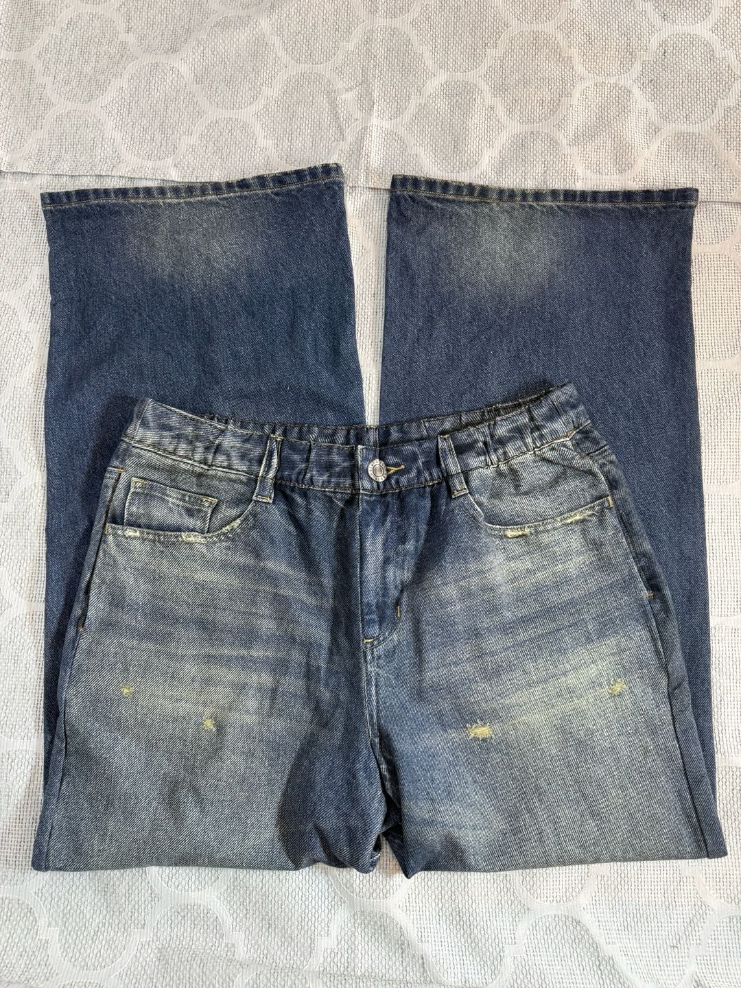 Halara Mid Rise Wide Leg Casual Denim Look Sweatpants 2