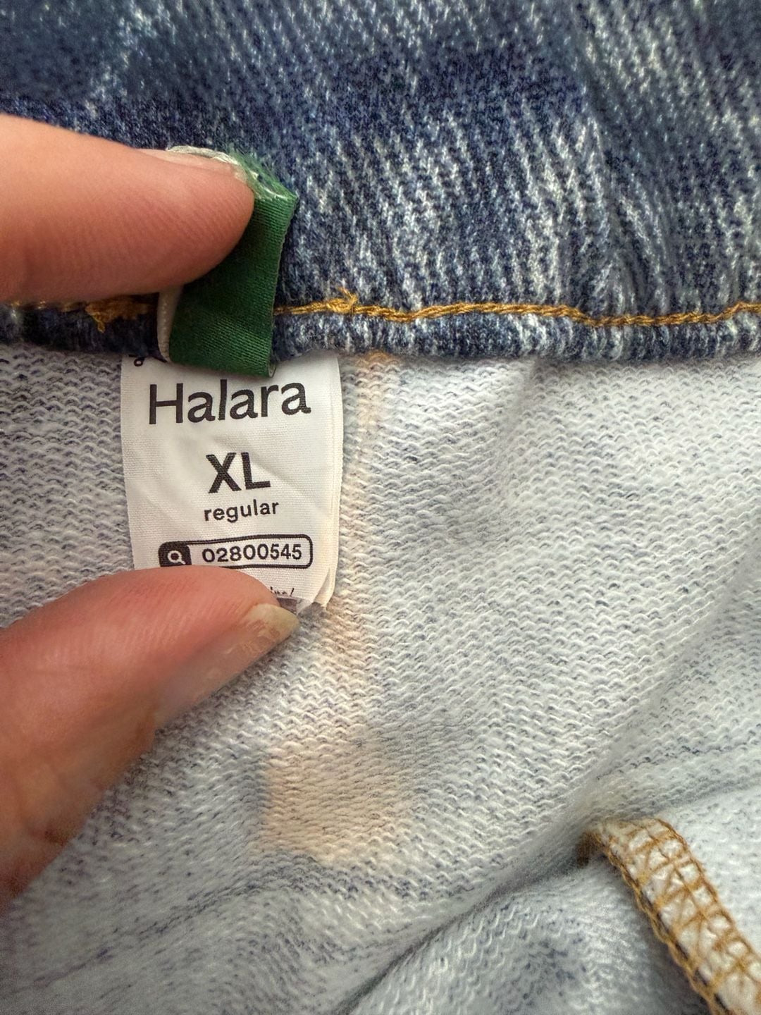 Halara Mid Rise Wide Leg Casual Denim Look Sweatpants 8