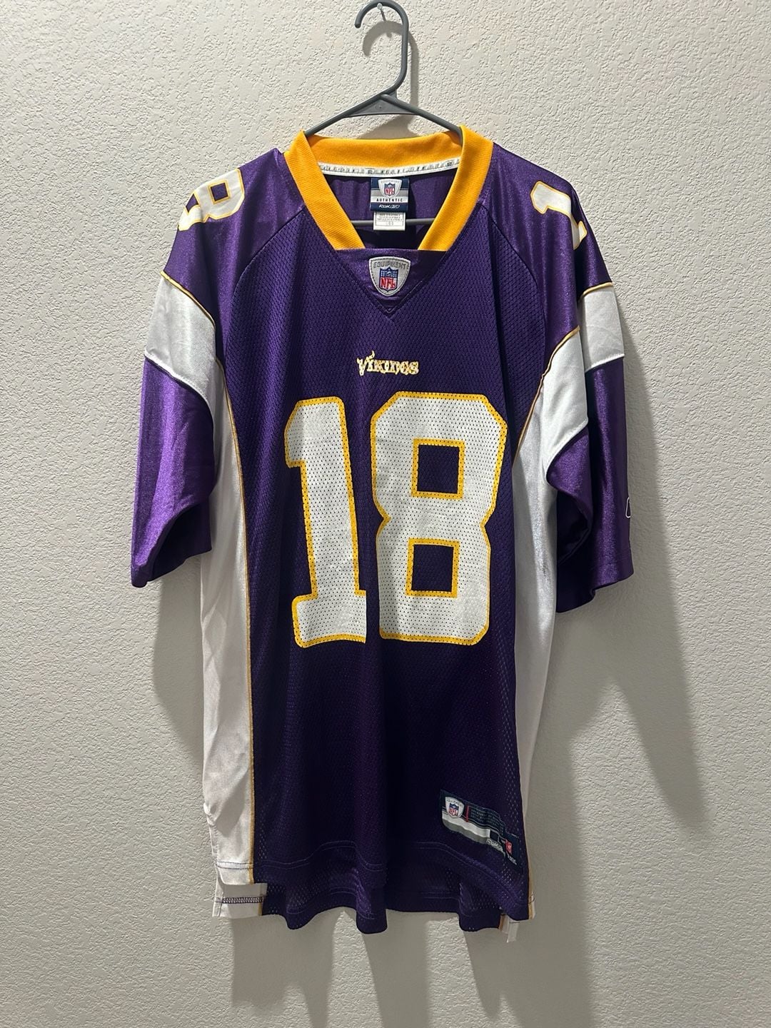 Reebok NFL Minnesota Vikings Sidney Rice 18 Jersey Size L 2