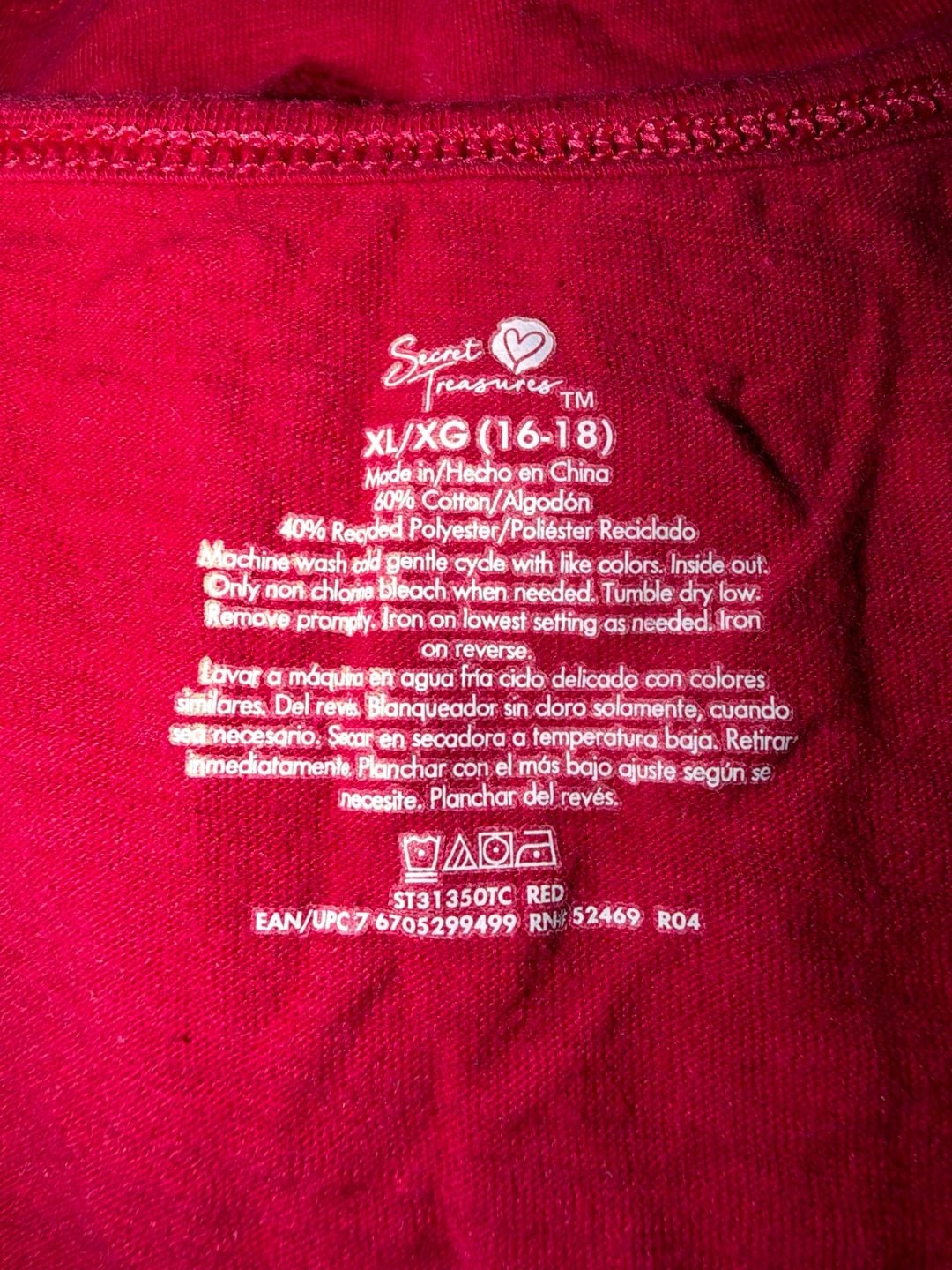 Secret Treasures Tank Top Size XL/XG (16-18) Red Graphic 4