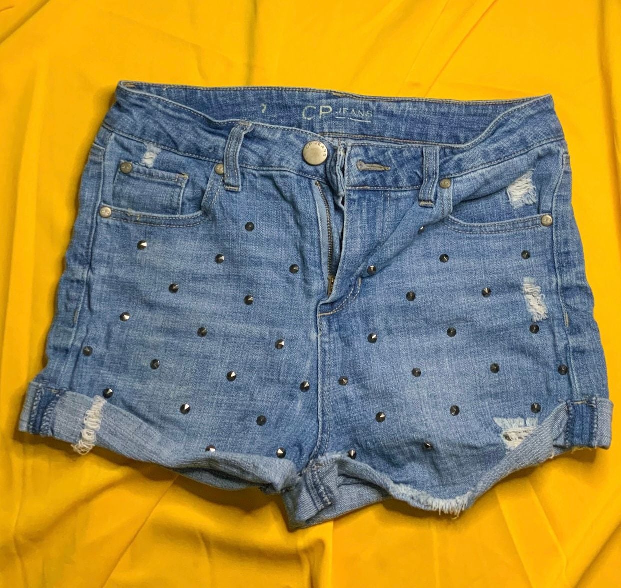 Cp Jeans Shorts Juniors Size 7 Studded Distressed 2