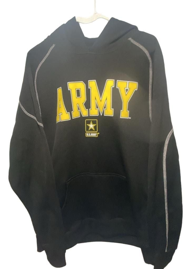 US Army Black Yellow Graphic Hoodie Sweatshirt 3