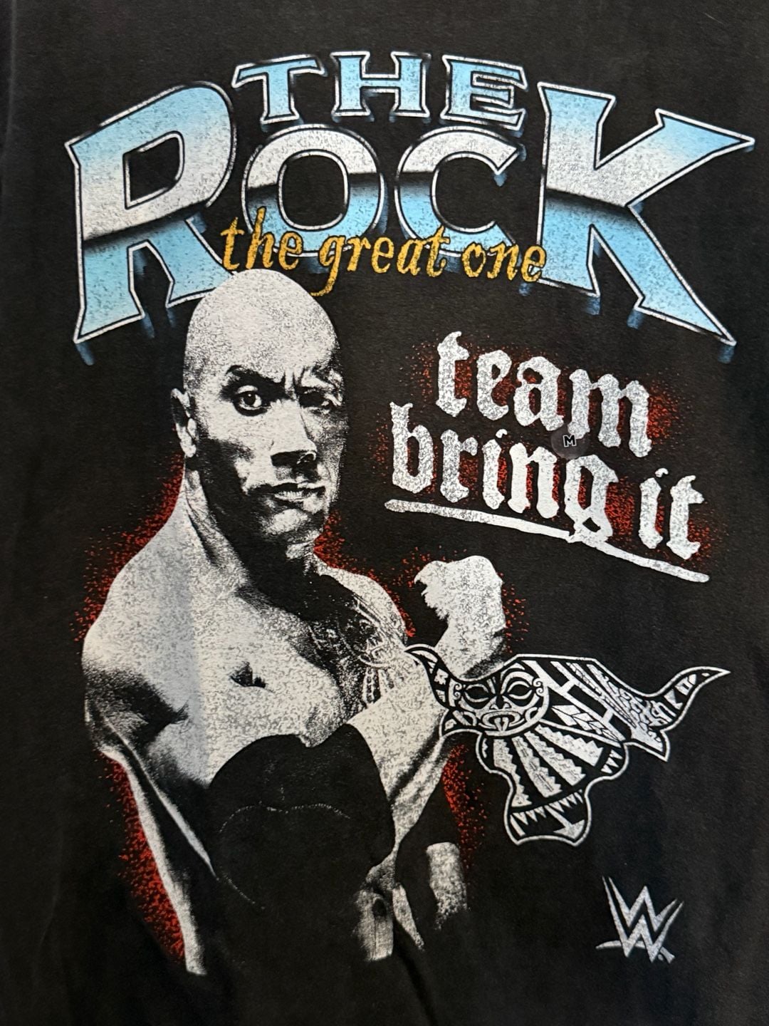 WWE The Rock The Great One Team Bring It Size M Black Graphic T-Shirt 4