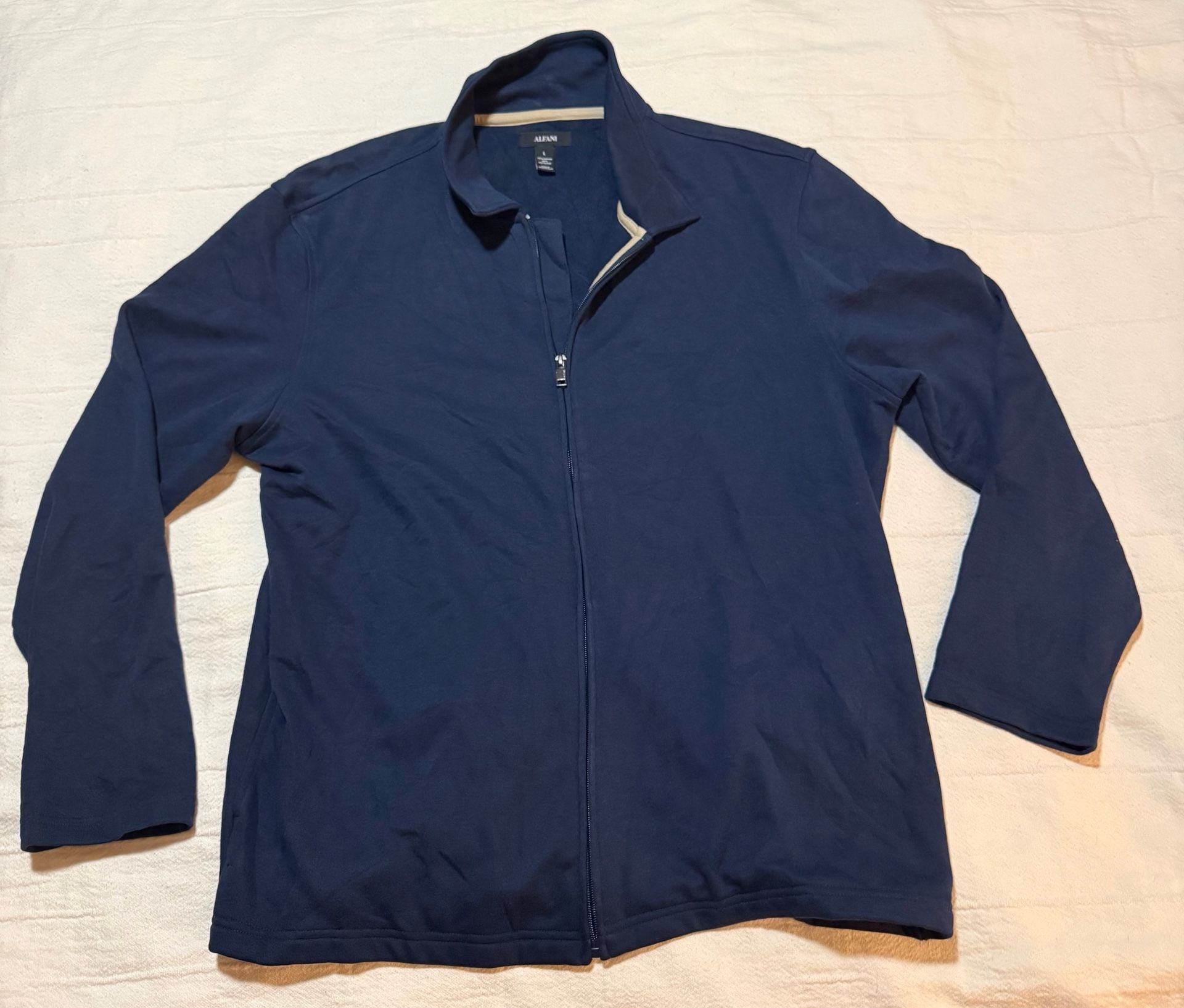 Alfani Full Zip Jacket Size L Blue 8