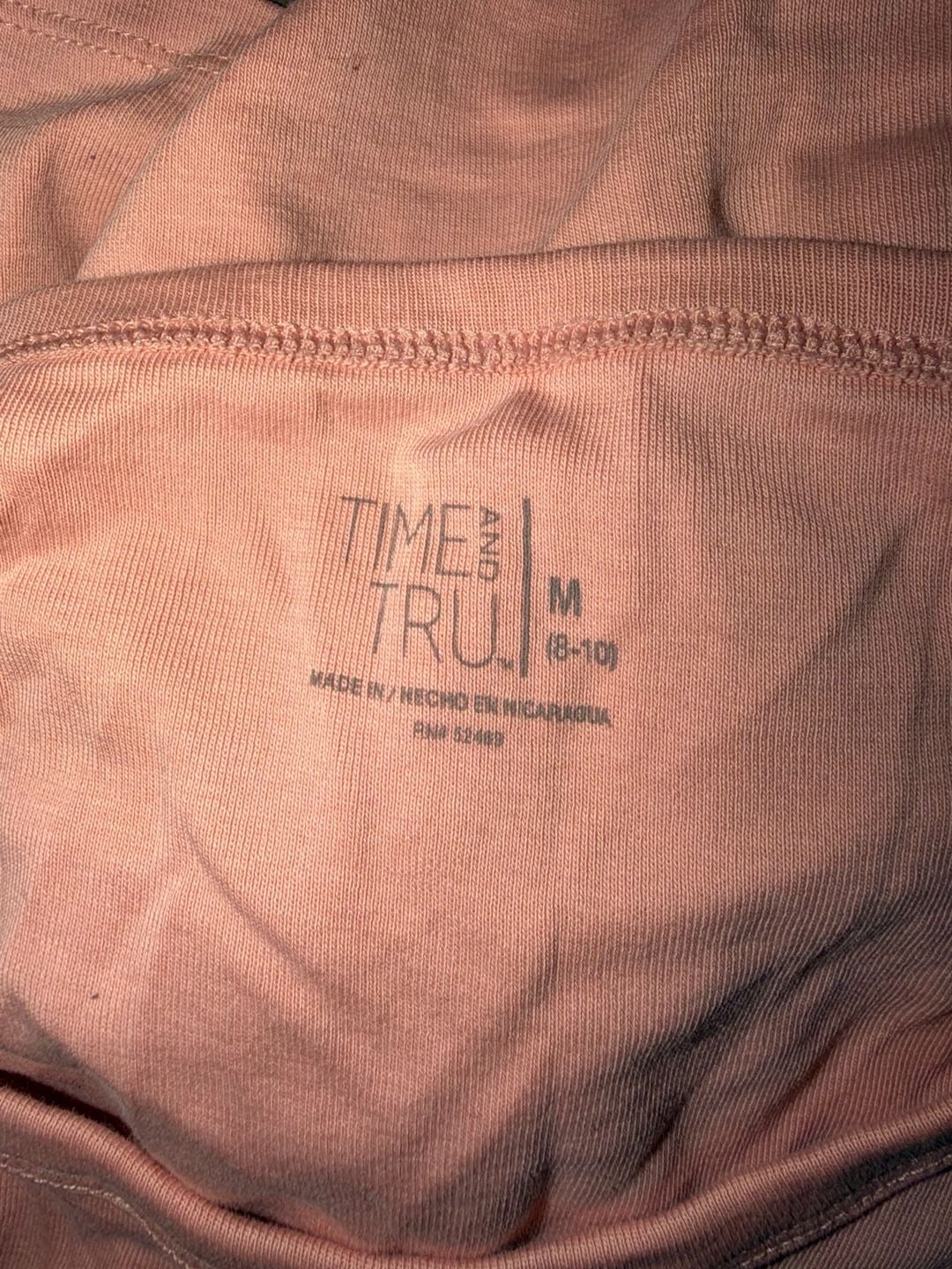 Time and Tru Short Sleeve T-Shirt Size M (8-10) Pink Scoop Neck 4