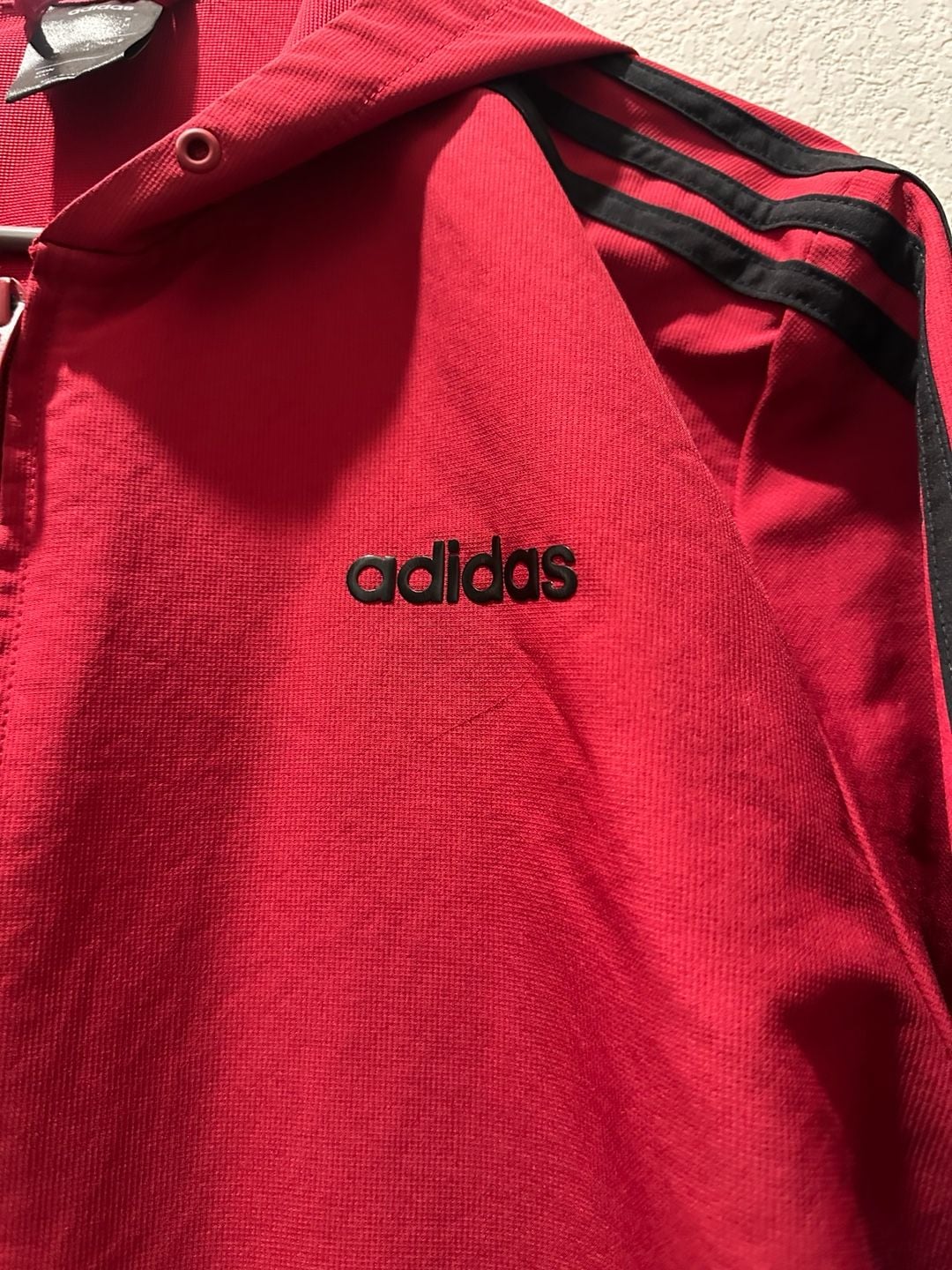 Adidas Full Zip Hooded Track Jacket Size M Red Black 4