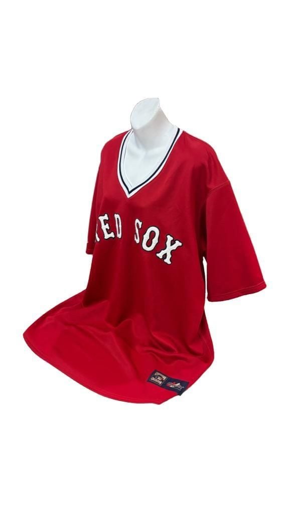 Majestic Boston Red Sox Cooperstown Collection Jersey Size 2X Red V-Neck 3