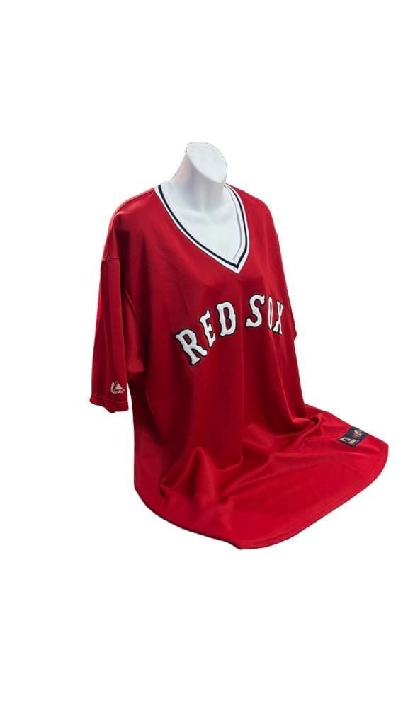 Majestic Boston Red Sox Cooperstown Collection Jersey Size 2X Red V-Neck 4