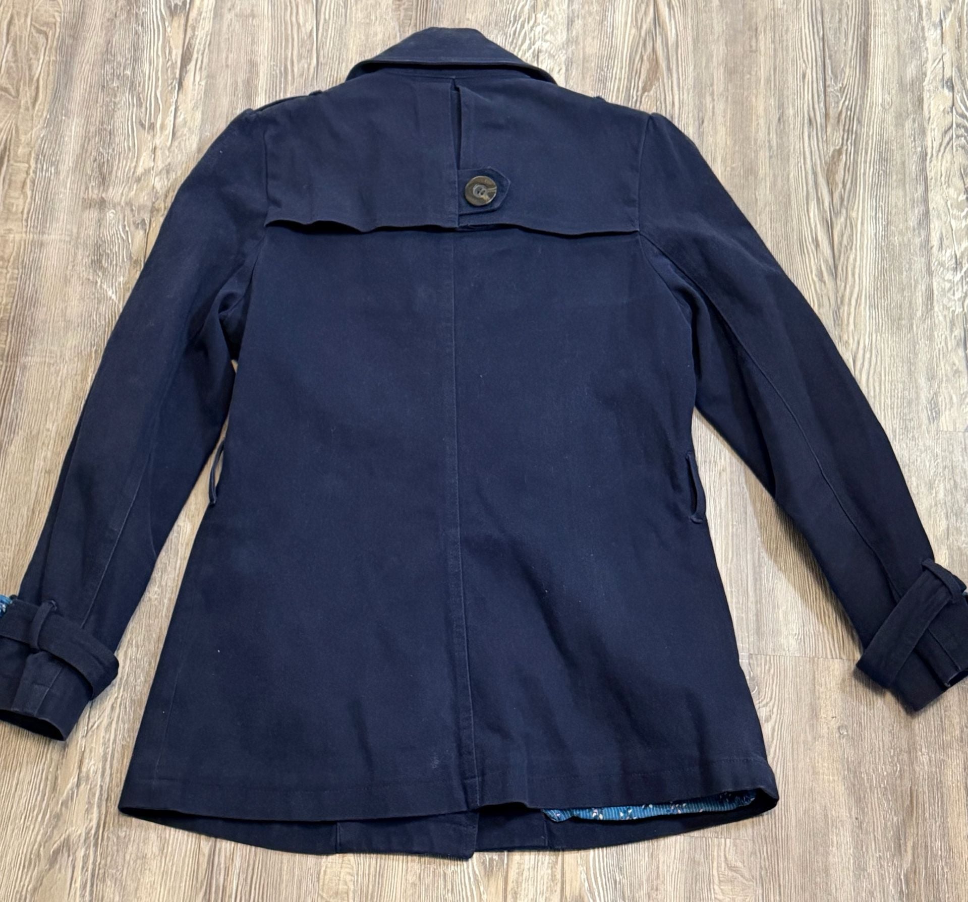 Heritage 1981 Peacoat Size M Blue Double Breasted Trench Jacket 7