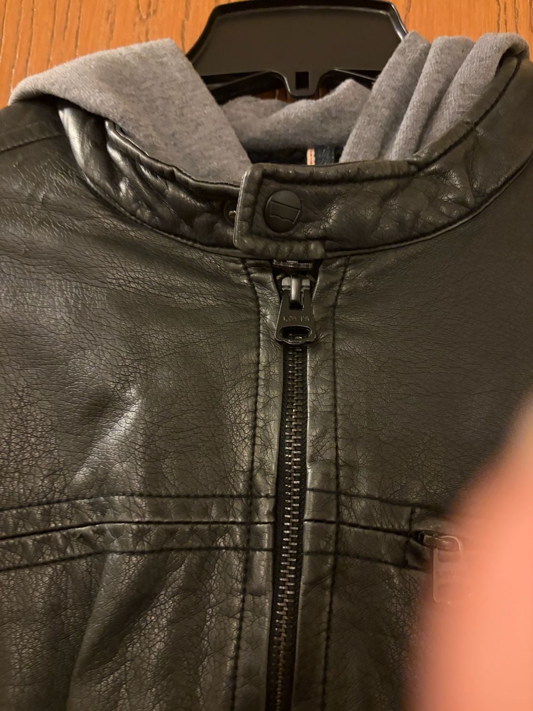 Levi's Faux Leather Moto Jacket Size L 3