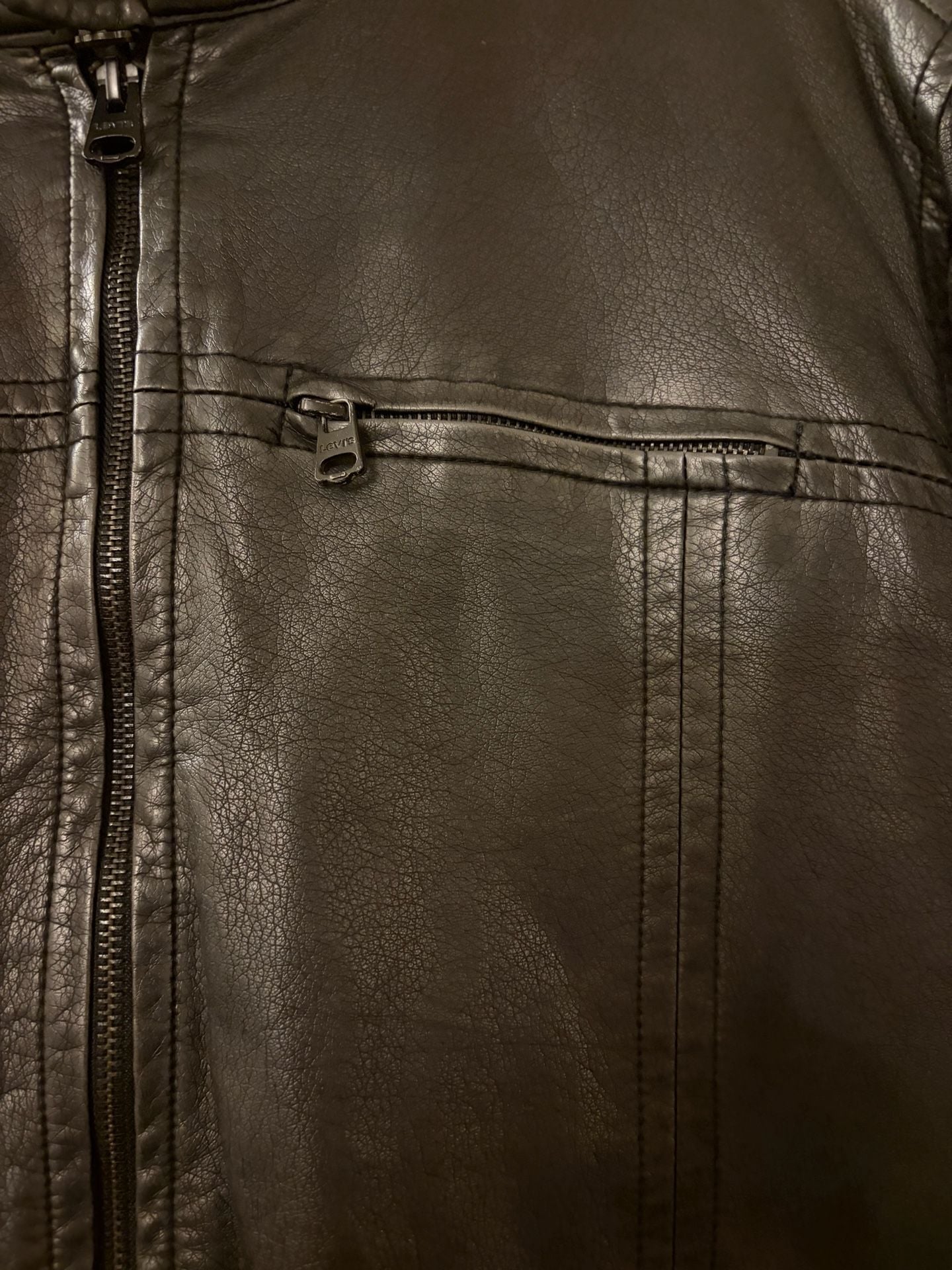 Levi's Faux Leather Moto Jacket Size L 4