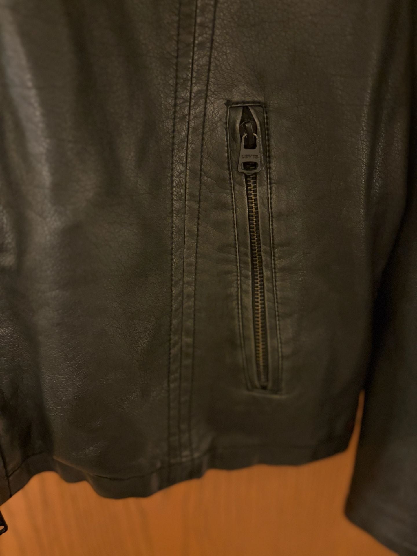 Levi's Faux Leather Moto Jacket Size L 5