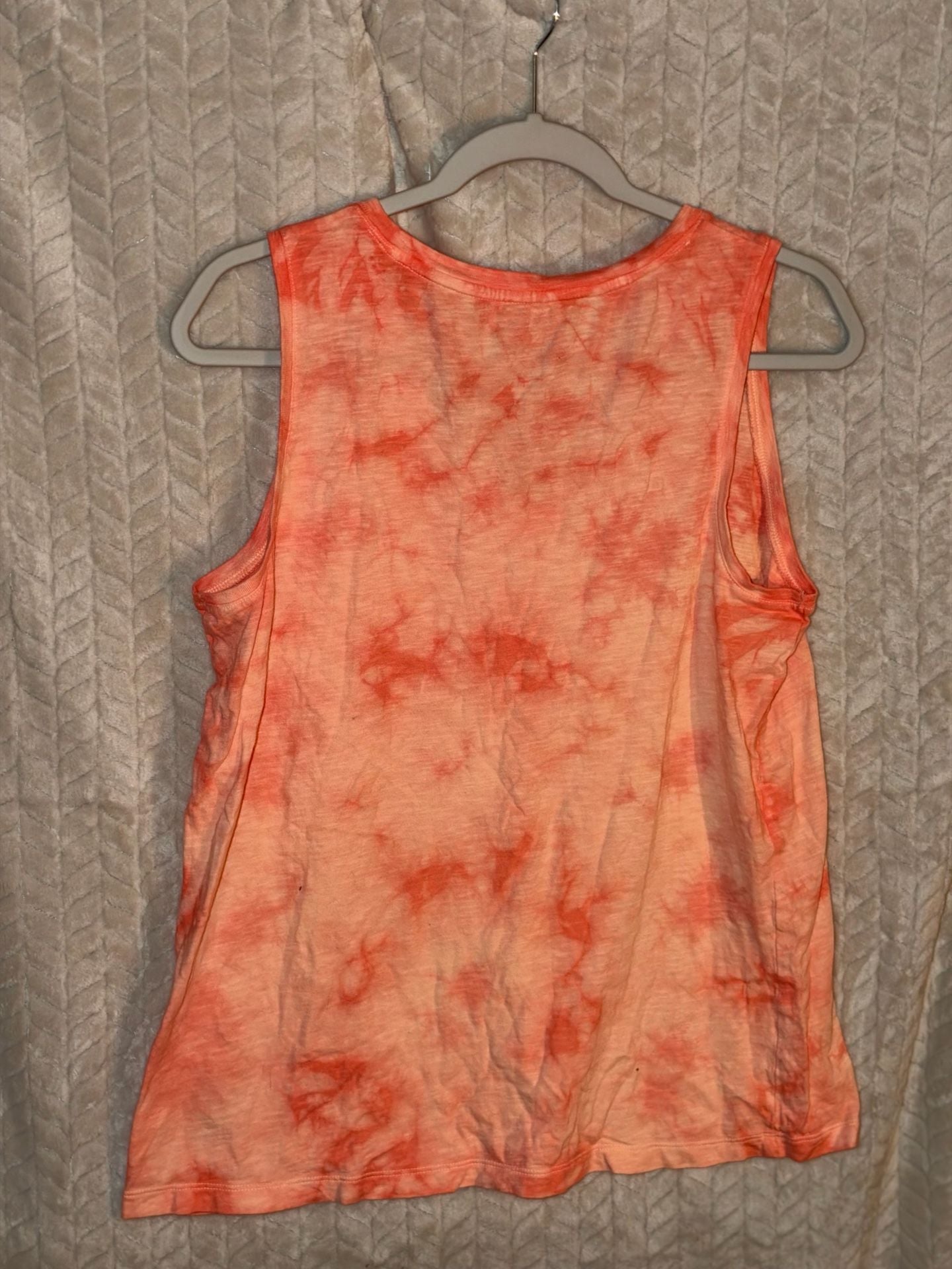 Time and Tru Tie Dye Tank Top Size M (8-10) Orange V-Neck Sleeveless 3