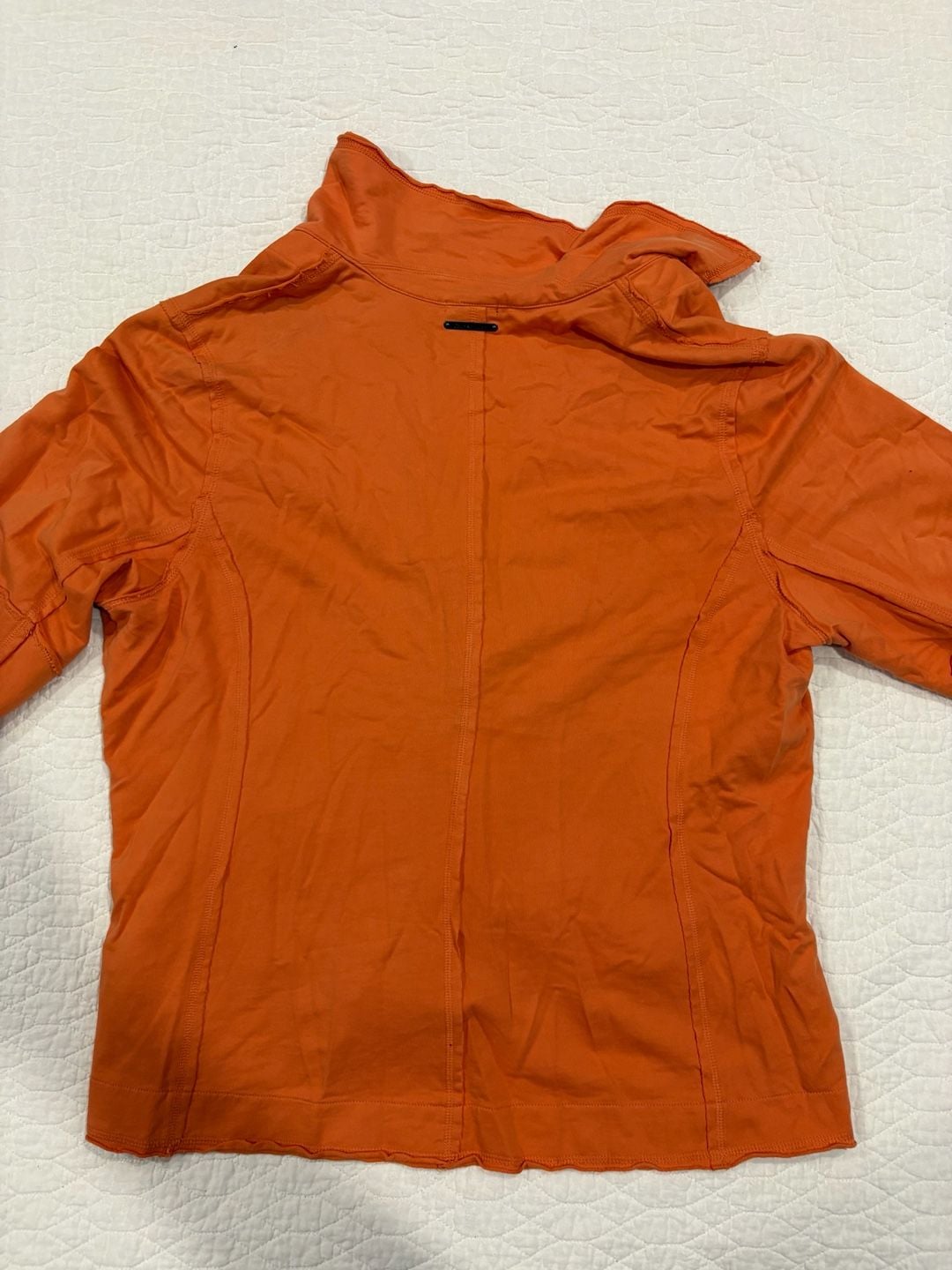 Calvin Klein Jeans Women’s XL Orange Utility Blazer Jacket Stretch Button Front 8
