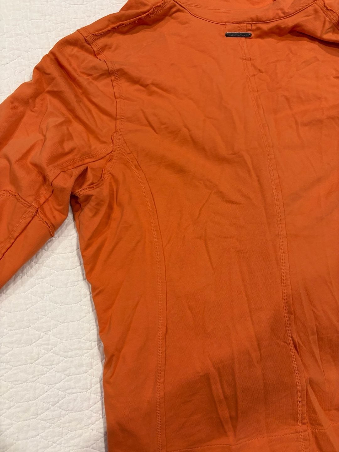 Calvin Klein Jeans Women’s XL Orange Utility Blazer Jacket Stretch Button Front 10