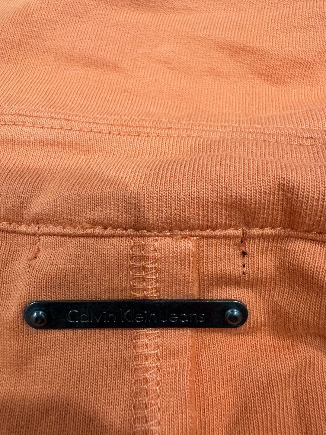 Calvin Klein Jeans Women’s XL Orange Utility Blazer Jacket Stretch Button Front 13