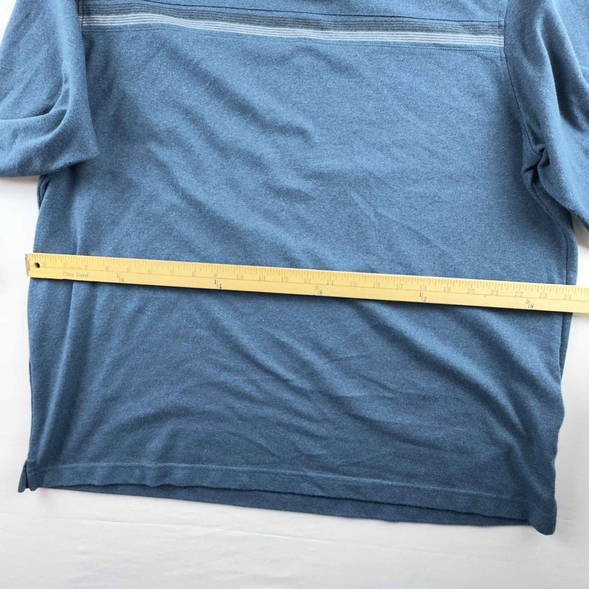 Van Heusen V-Neck Long Sleeve Shirt Size XXL Blue Striped 5