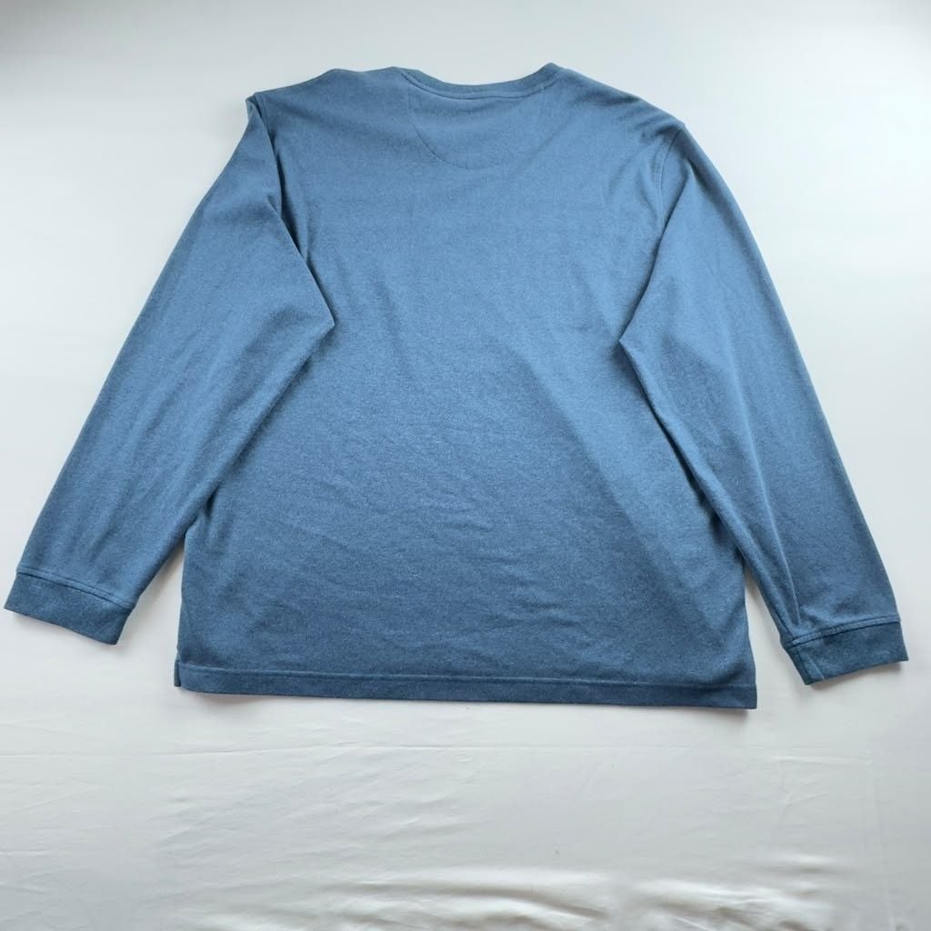 Van Heusen V-Neck Long Sleeve Shirt Size XXL Blue Striped 7
