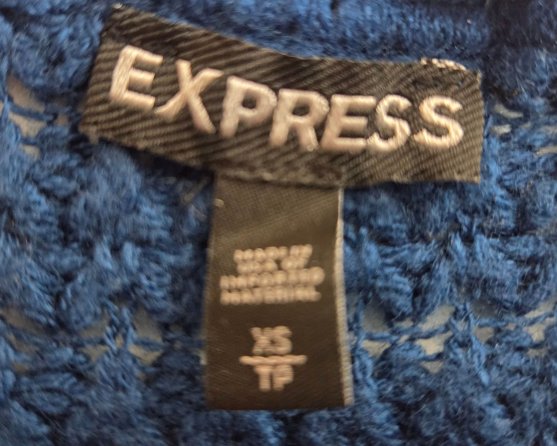 Express Blue Waffle Knit Sweater Size XS Acrylic 3